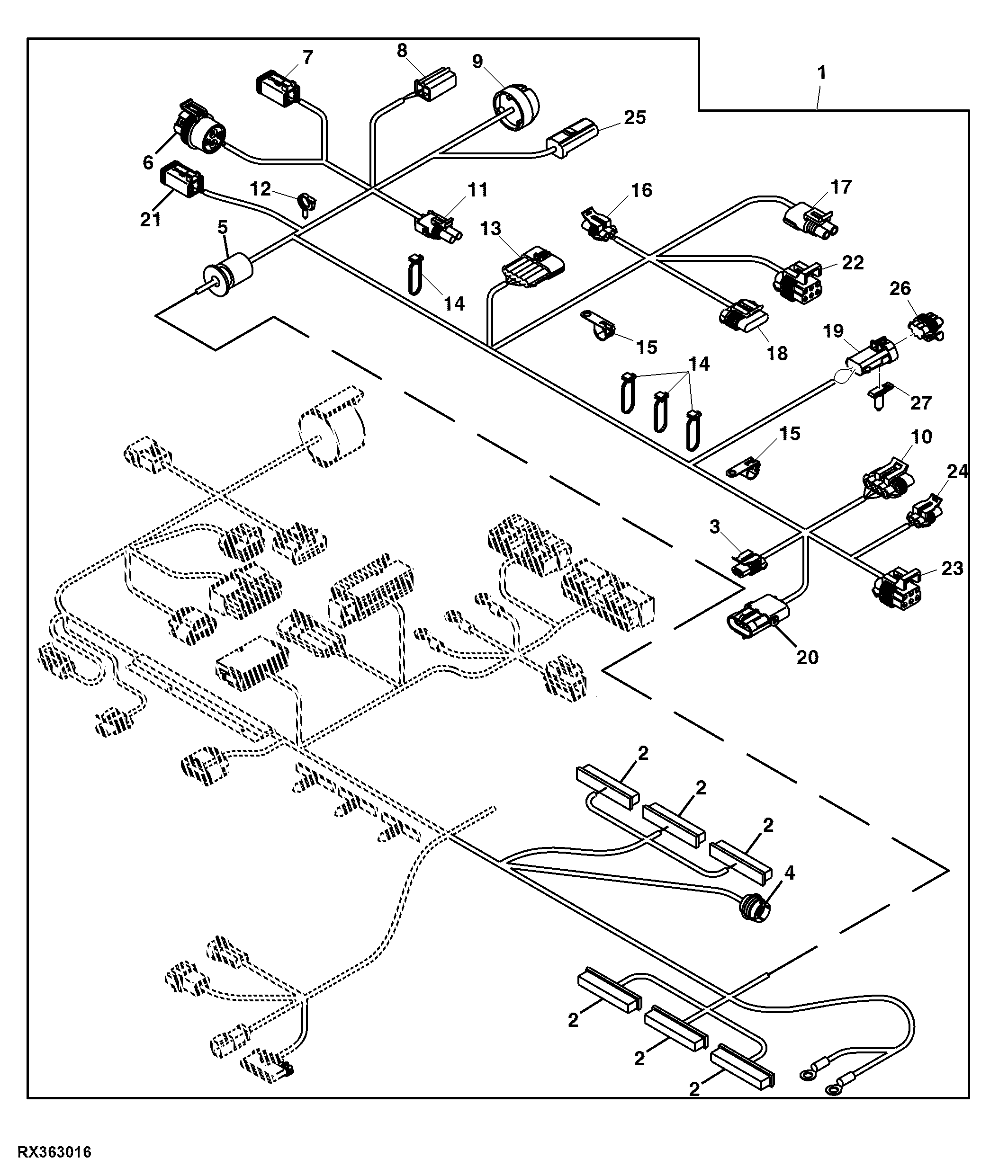 CAB WIRING HARNESS CONNECTORS (2/3) (EV) (PQT) (40-50K)