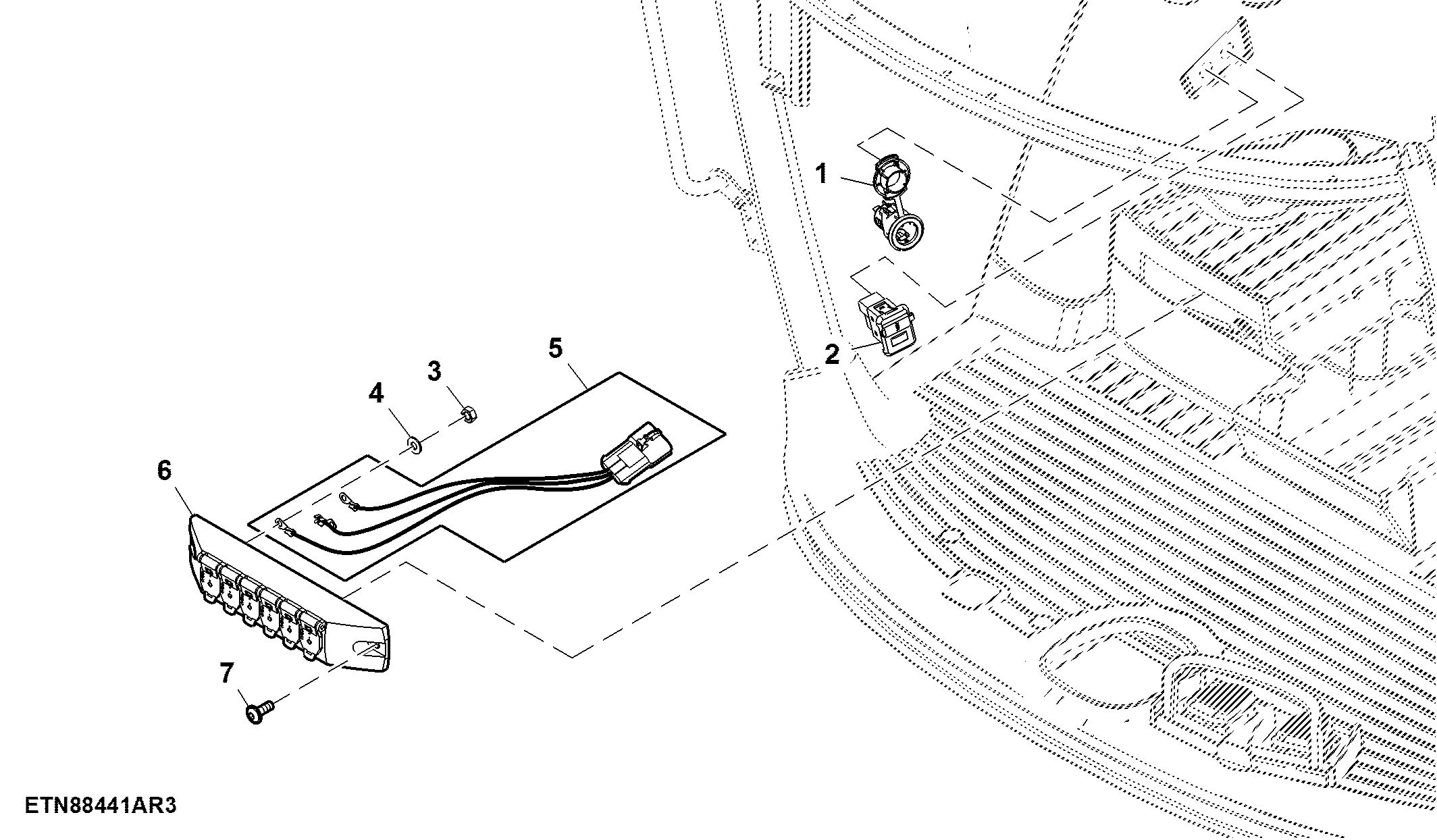 Cab Socket Outlet W/ Auxiliary for Basic Cab