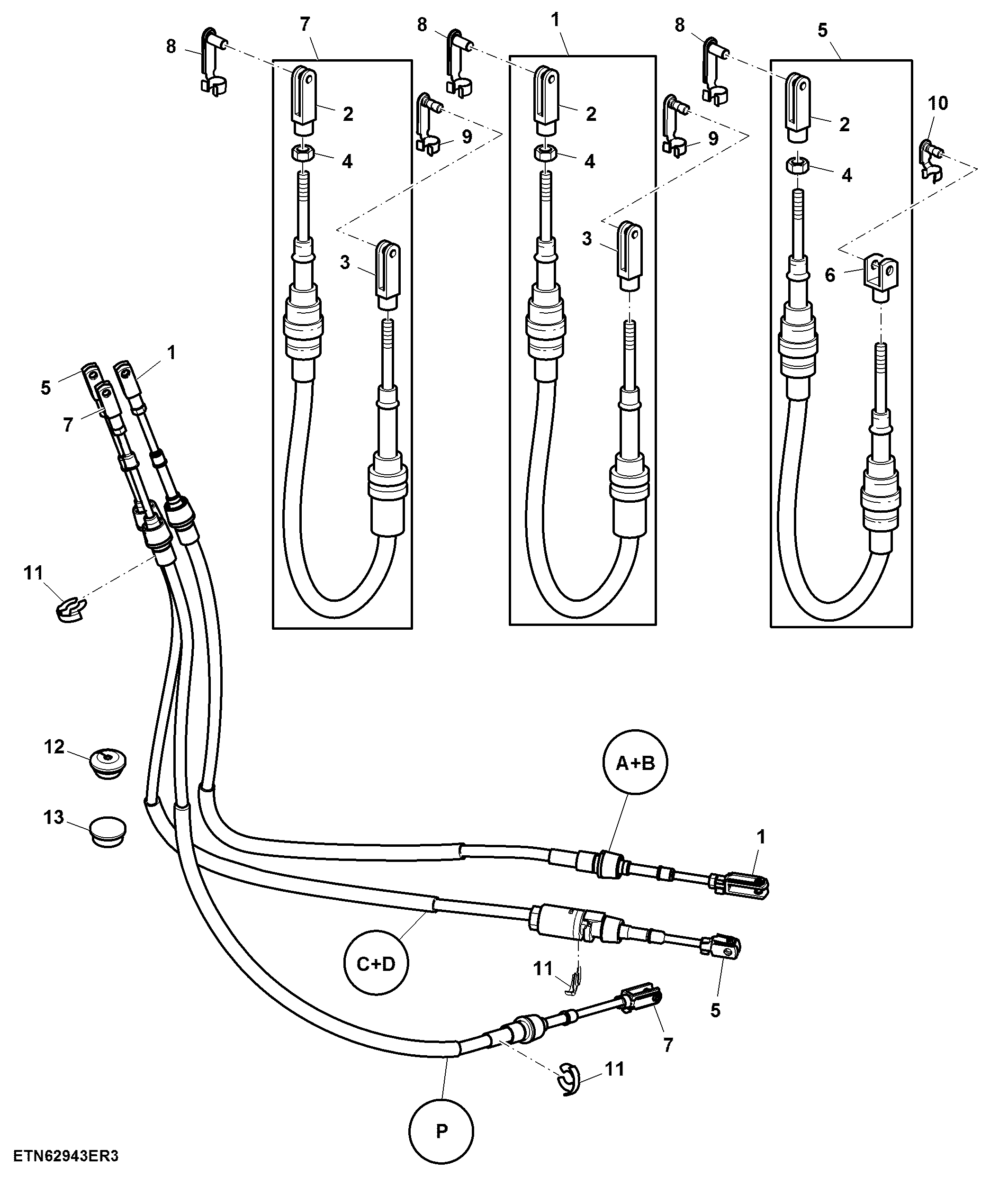 Bowden Cables, 4-Range Shift / Park Lock, PowrQuad™ Plus, W/ HCS