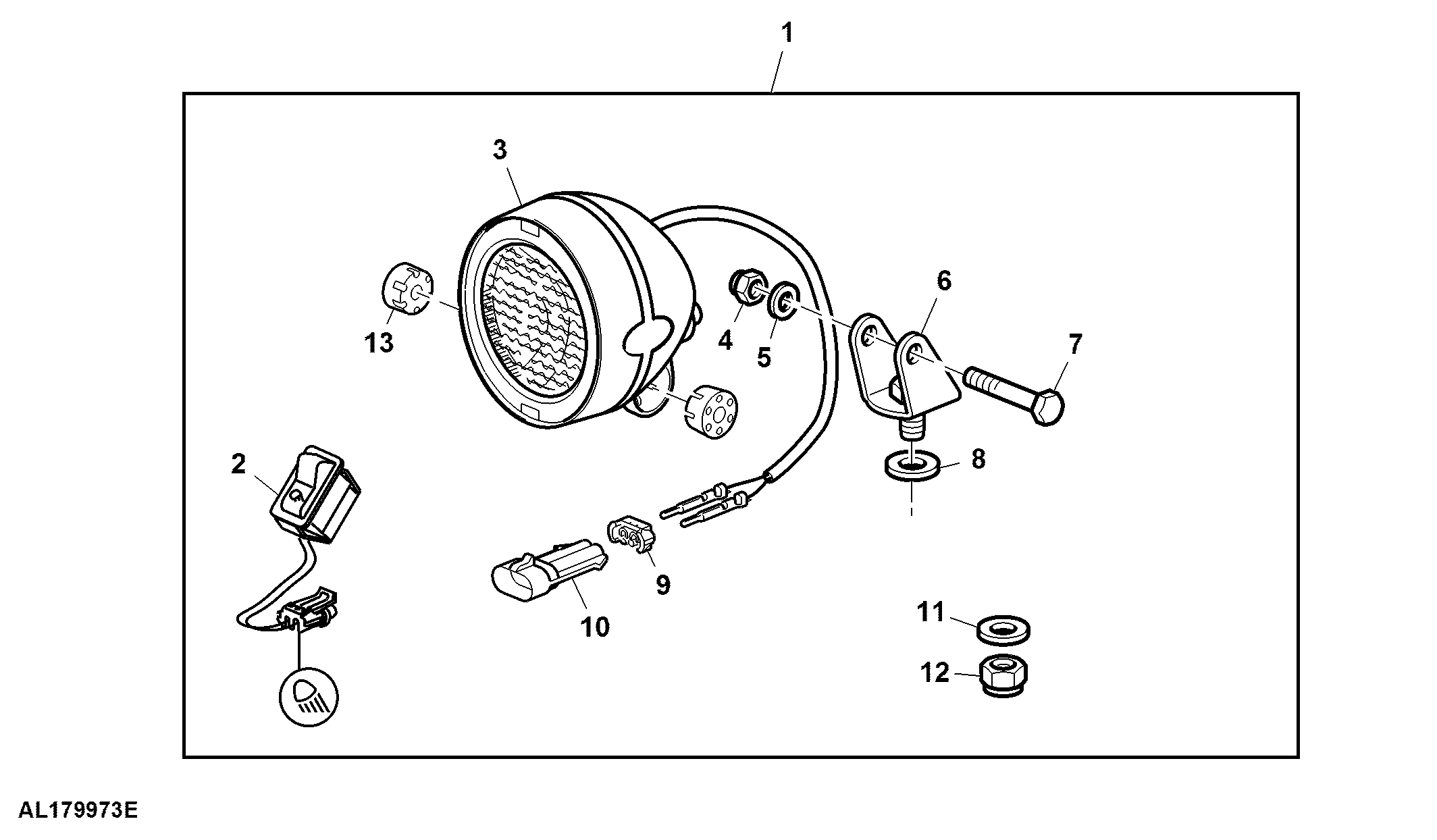 Attachment, Switch / Wiring Harness, Work Light, H3, Rear Fender