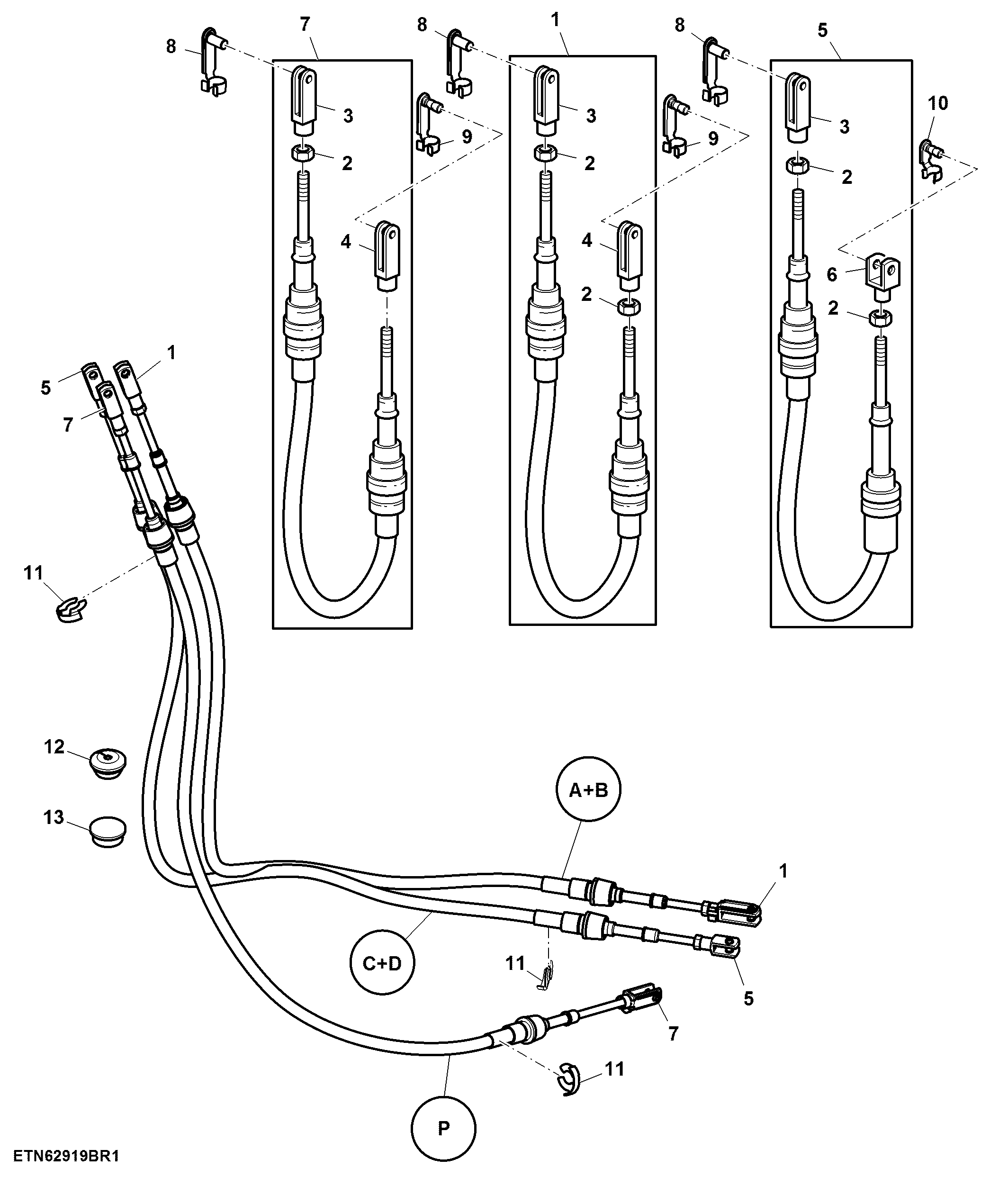 Bowden Cables, 4-Range Shift / Park Lock, PowrQuad™ Plus, W/O HCS