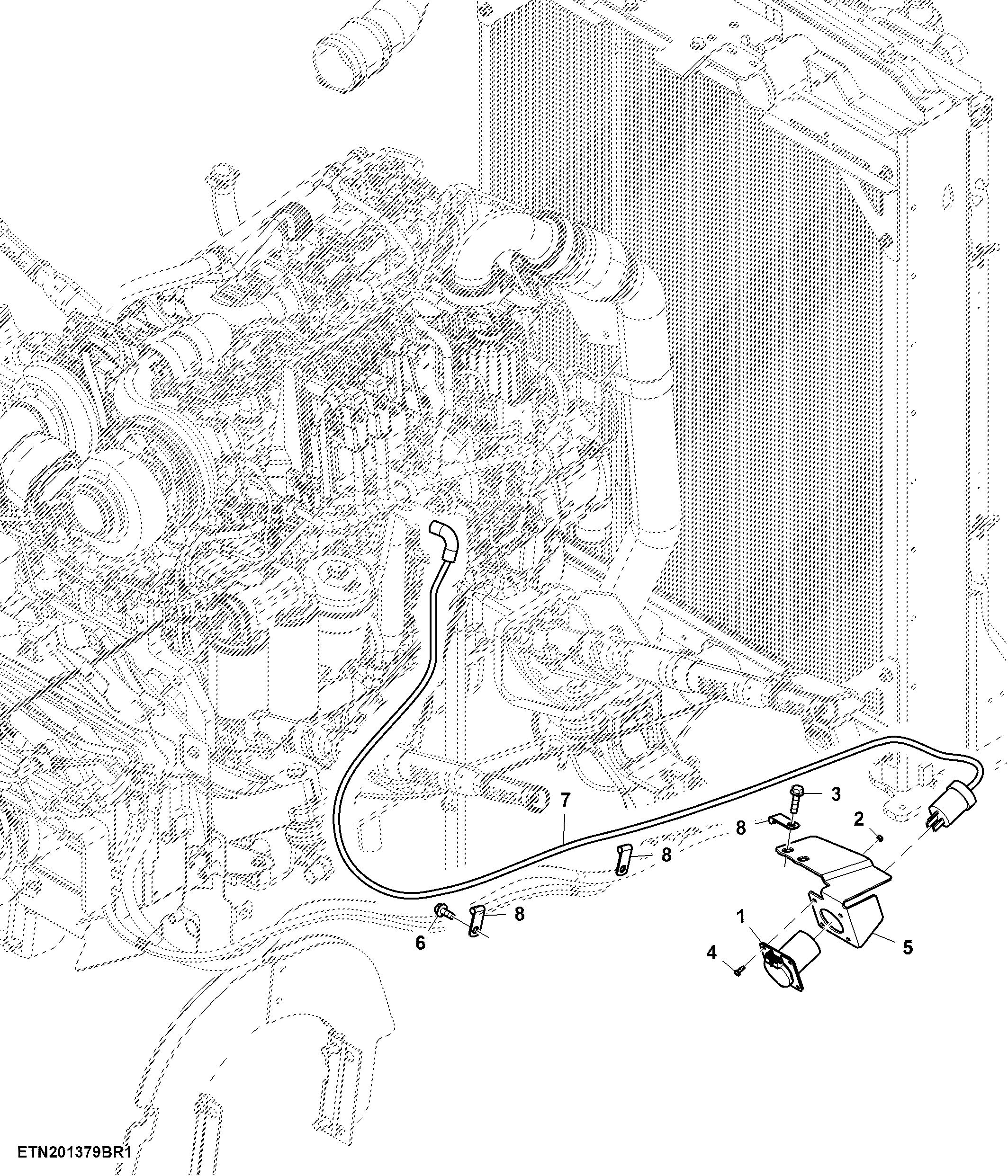 Coolant Heater, 110 V, 13.5 L Engine, FT4 (807001 - )