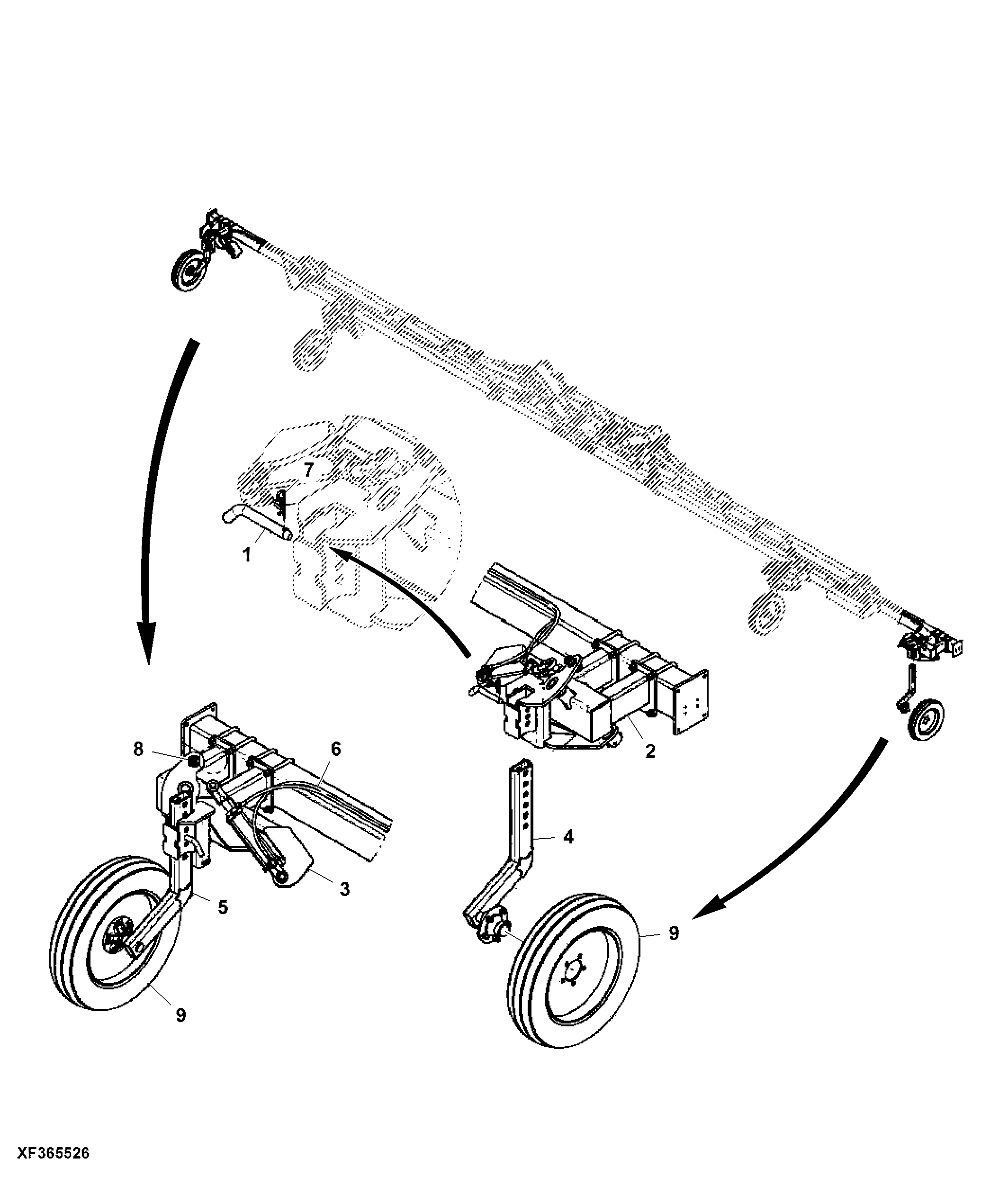 Gauge Wheel Components, Hydraulic Folding, 60'