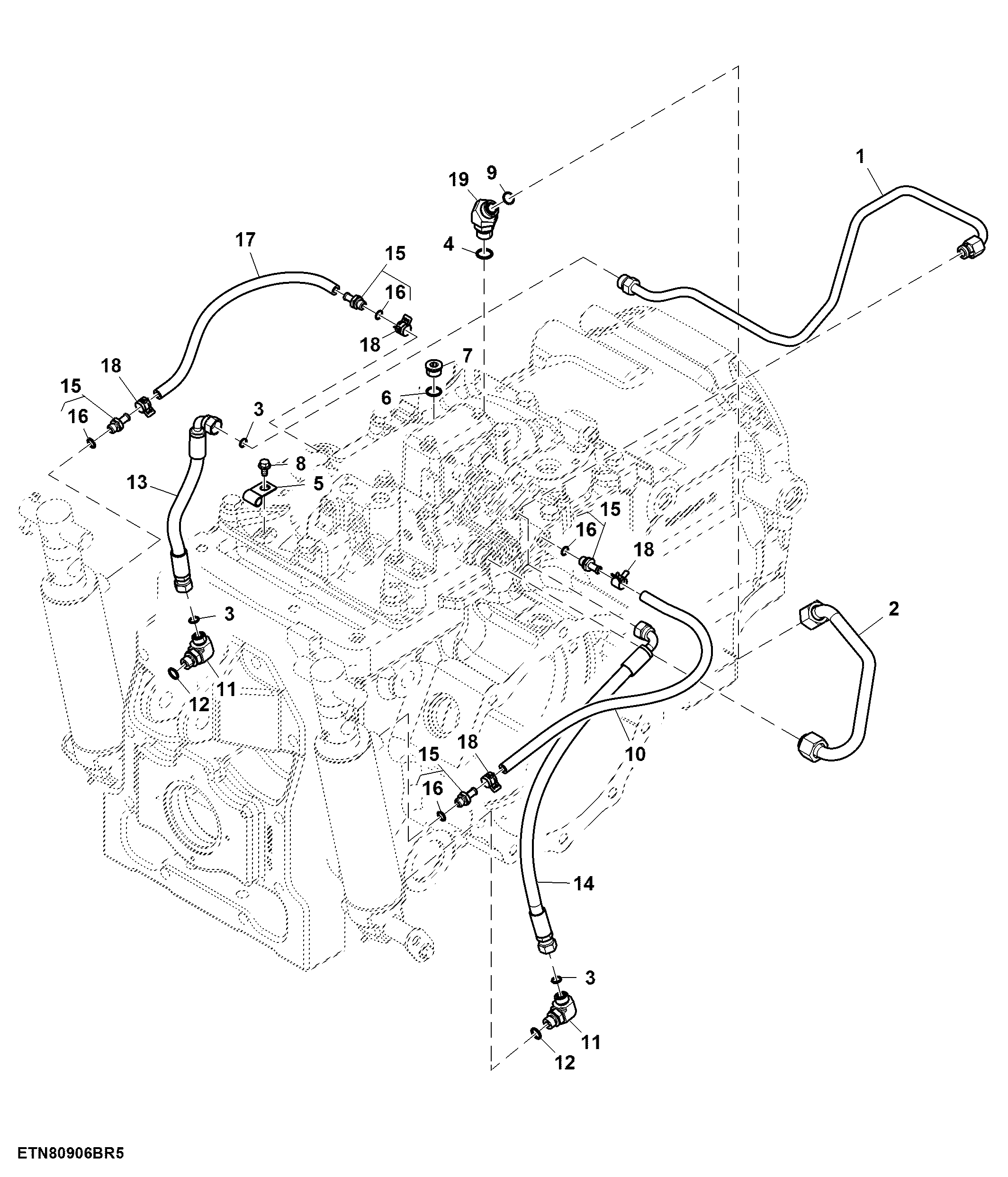 Oil Line, Hitch Valve, W/O Hydraulic Trailer Brake