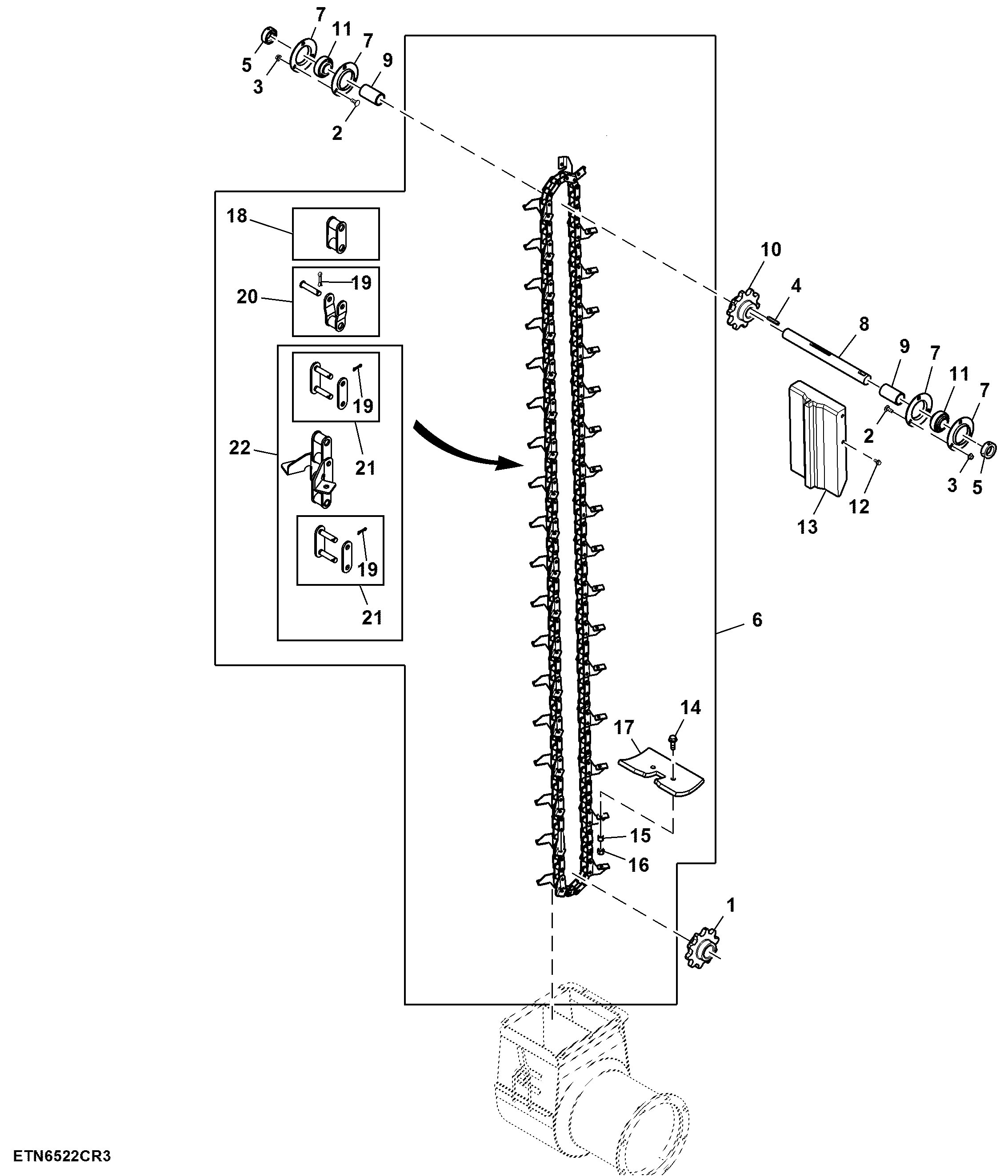 Clean Grain Elevator Link Chain, High Capacity