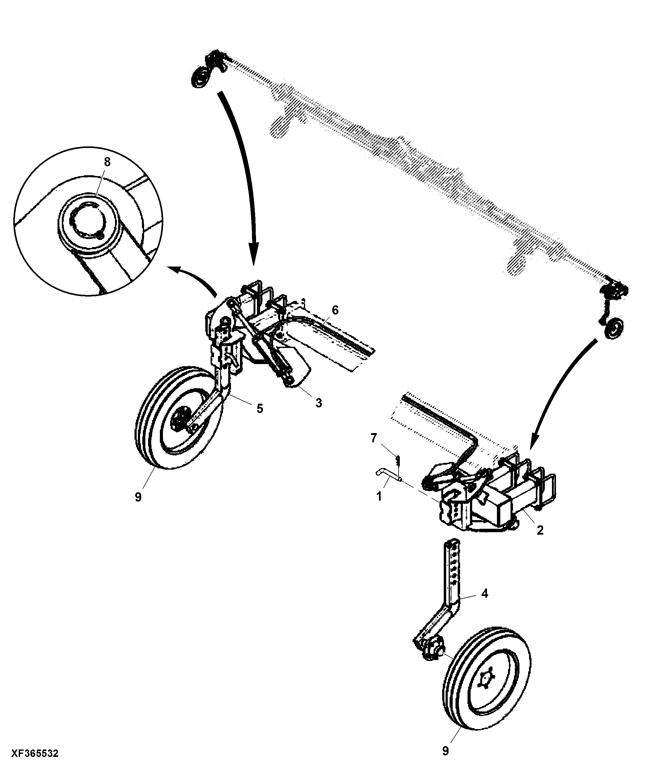 Gauge Wheel Components, Hydraulic Folding, 66'