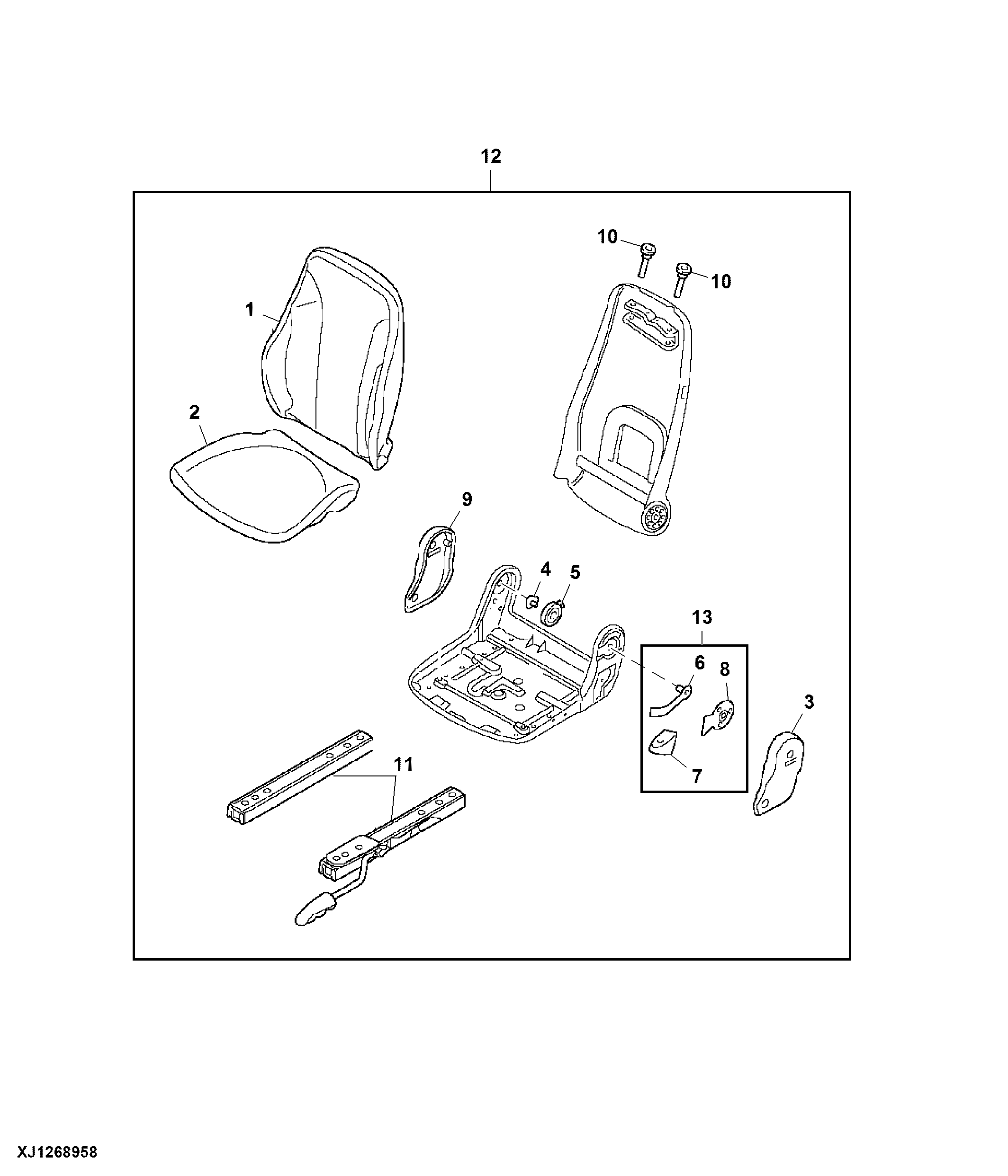 Operator Seat Track and Cushions ( - 22620)