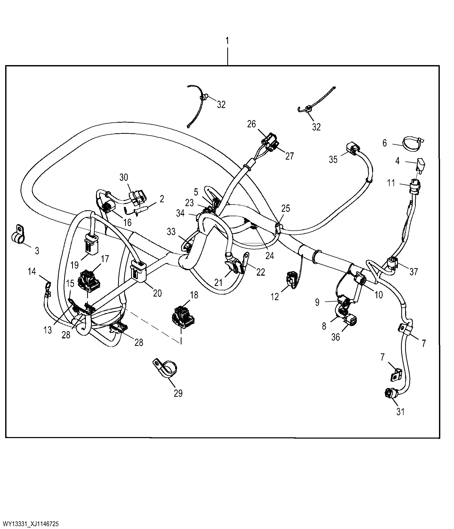 Engine Wiring Harness (Engine 6068HT087-RE551769)
