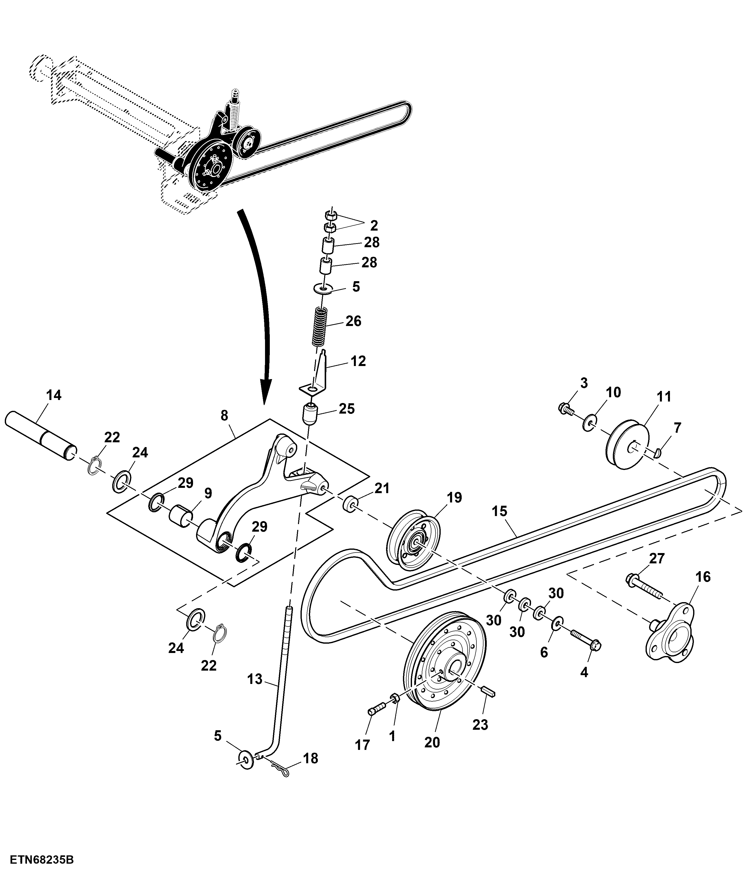 Cooling Package Air Screen Drive, Engine Side
