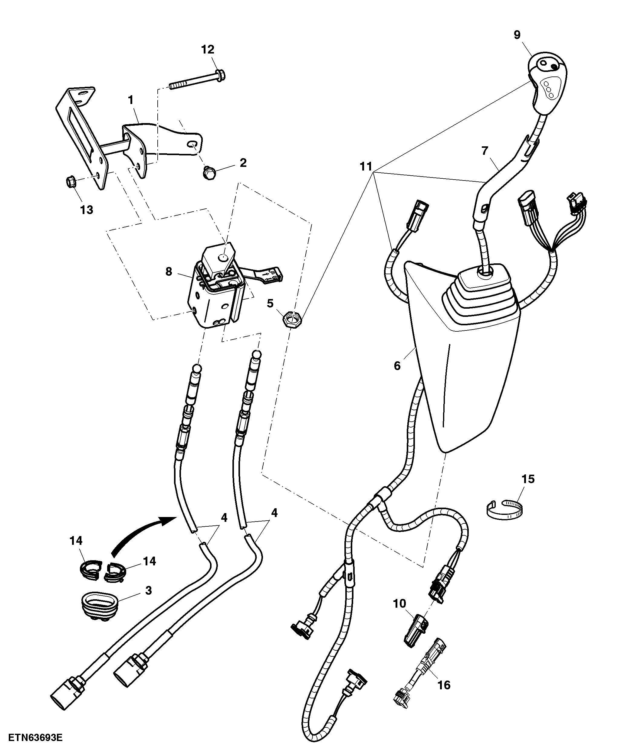 Multi Function Lever, ICV, W/ 3-Functions, W/ Diverter Shifting