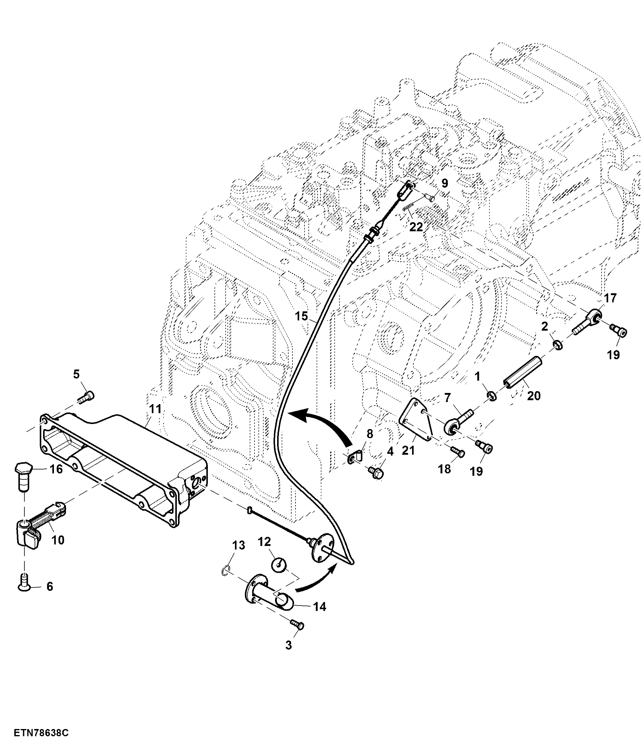 Hitch Valve Feedback Linkage, W/ Draft Sense