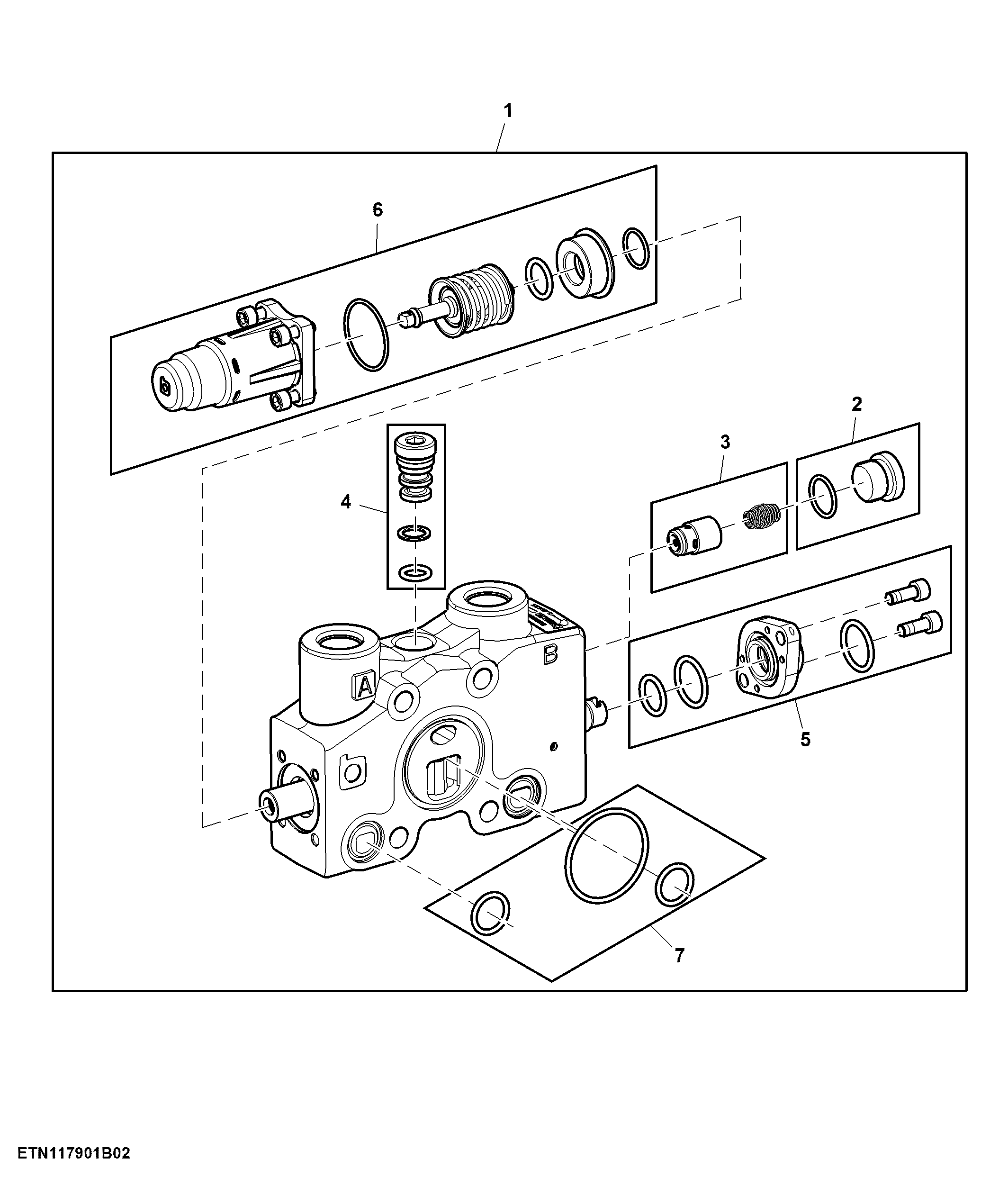 Dual Rear Selective Control Valve, W/O Oil Collection (3/3)