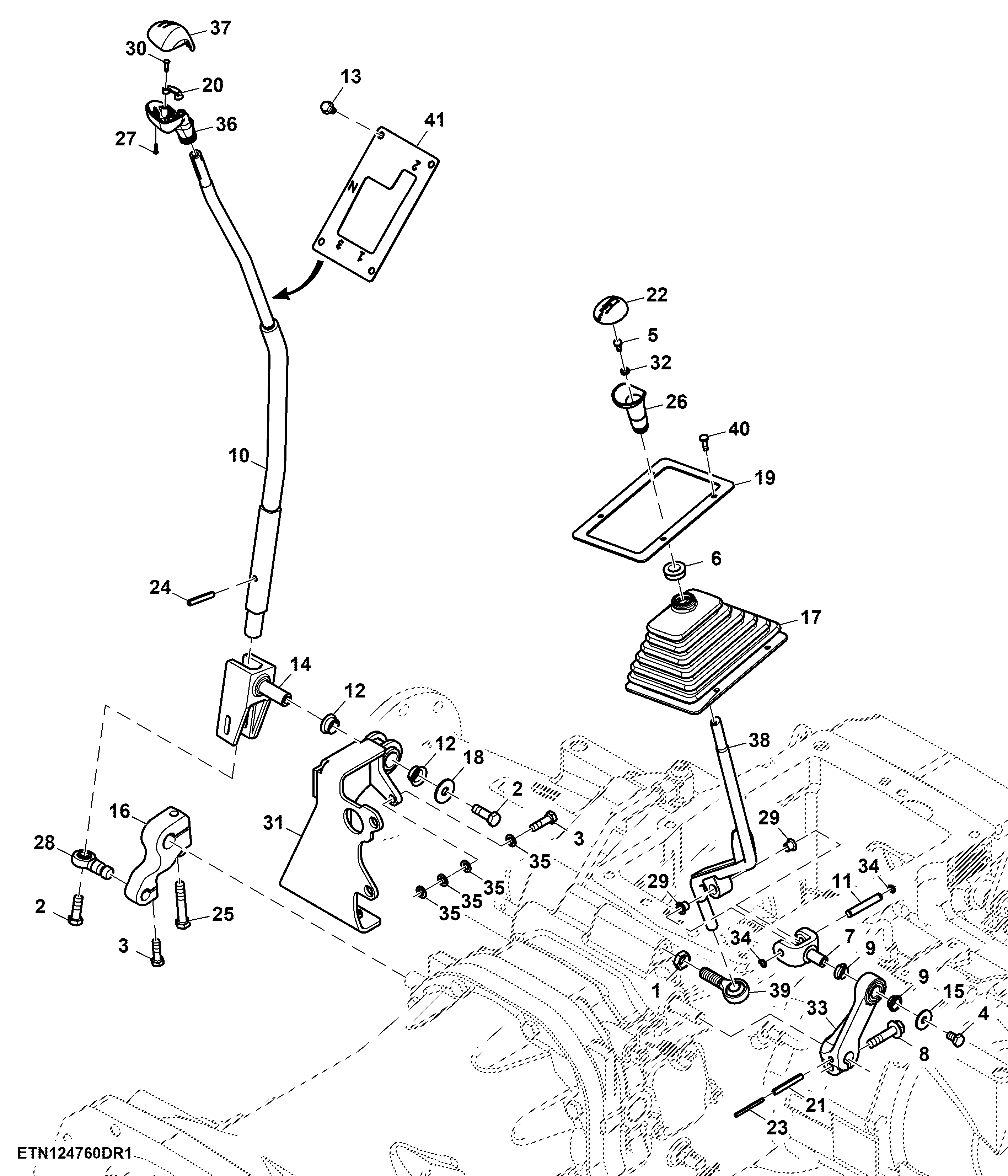 Range and Gear Shift Lever, PowrReverser™, OOS
