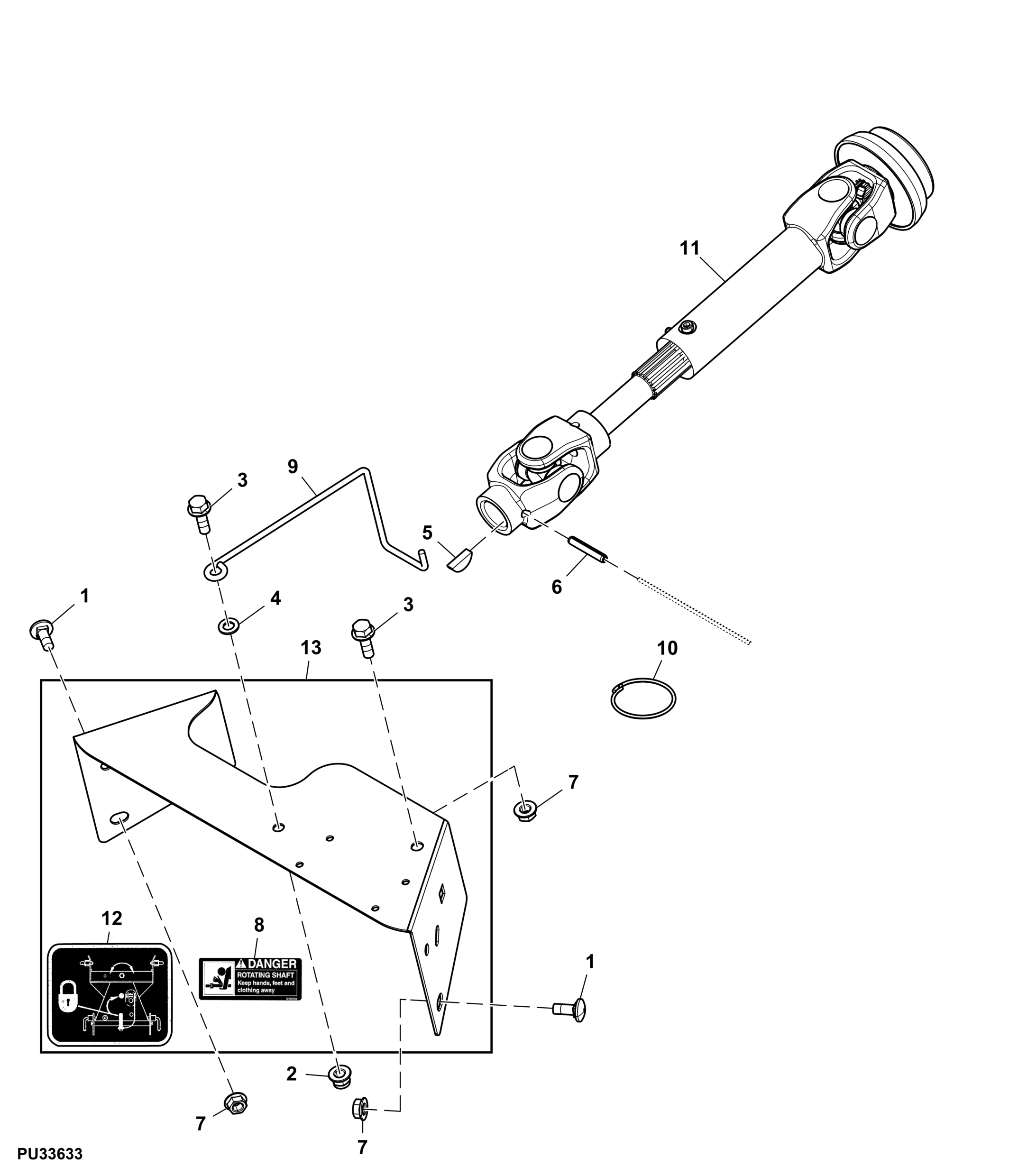 Implement Drive and Shield, 47" / 54" Snowblower, For Canada and USA