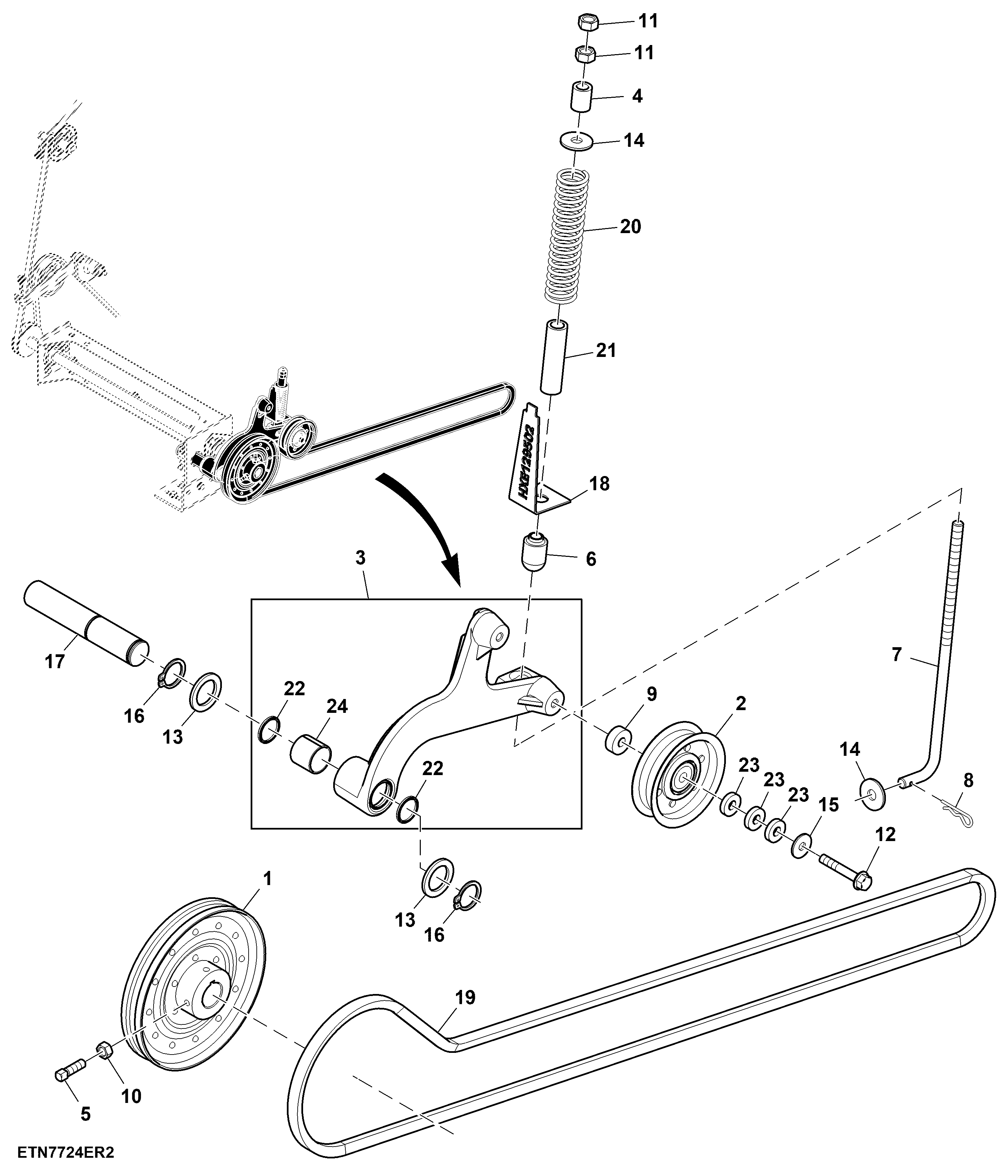 Cooling Package Air Screen Drive, Engine Side