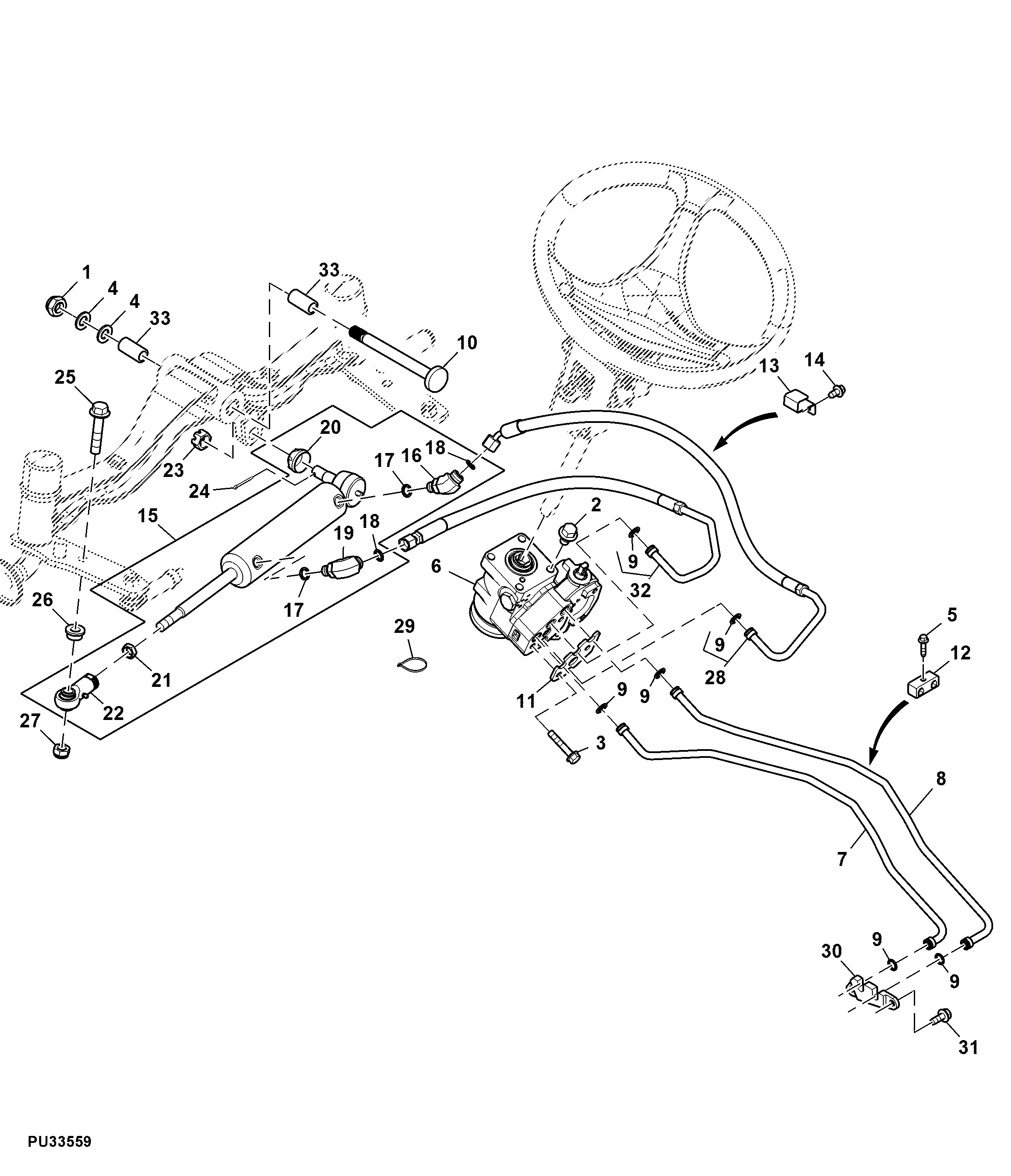 Hydraulic Lines, Steering System ( - 110000)