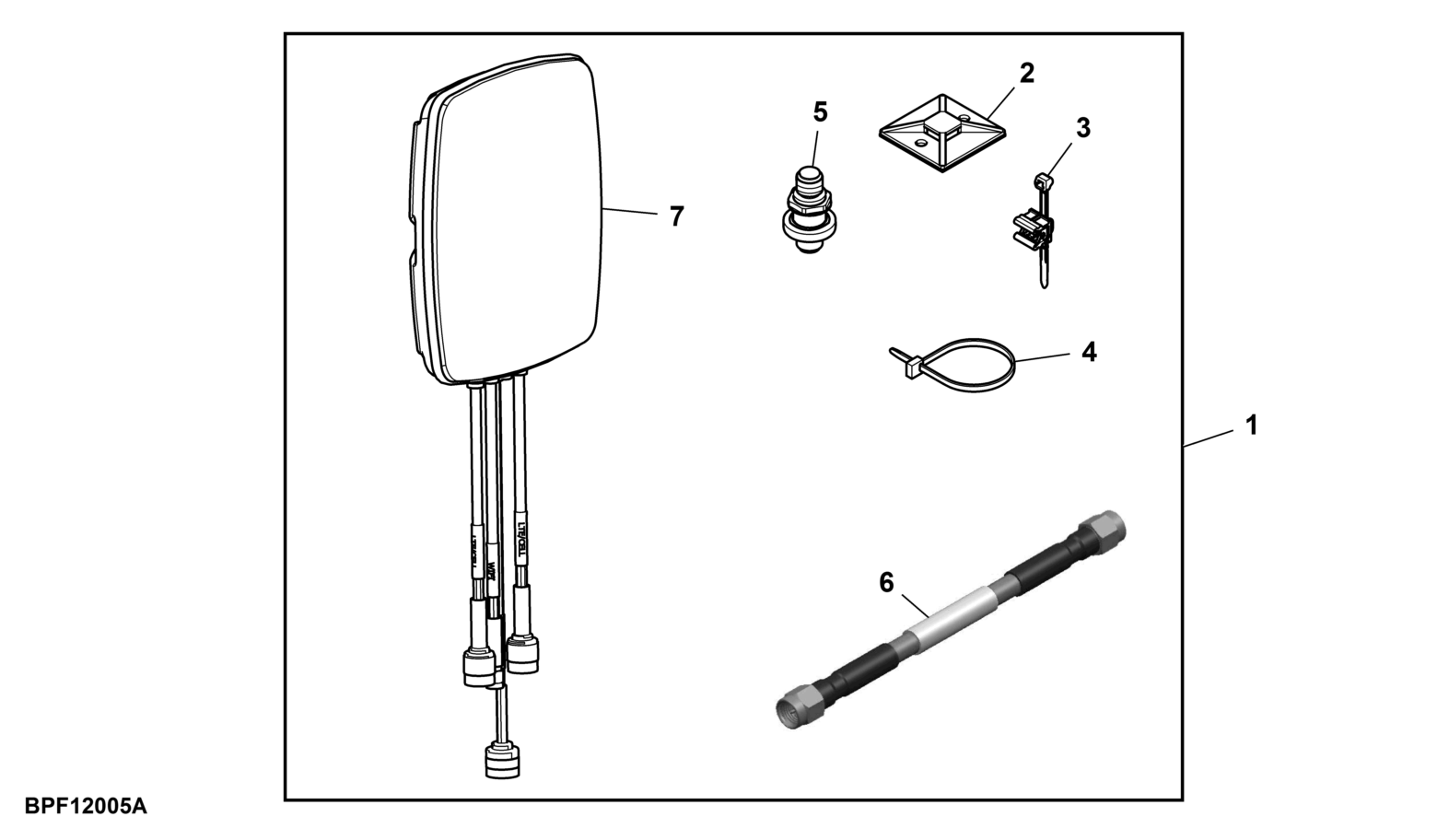 Modular Telematics Gateway 4G LTE Antenna and Cable, Machine Sync, Attachment
