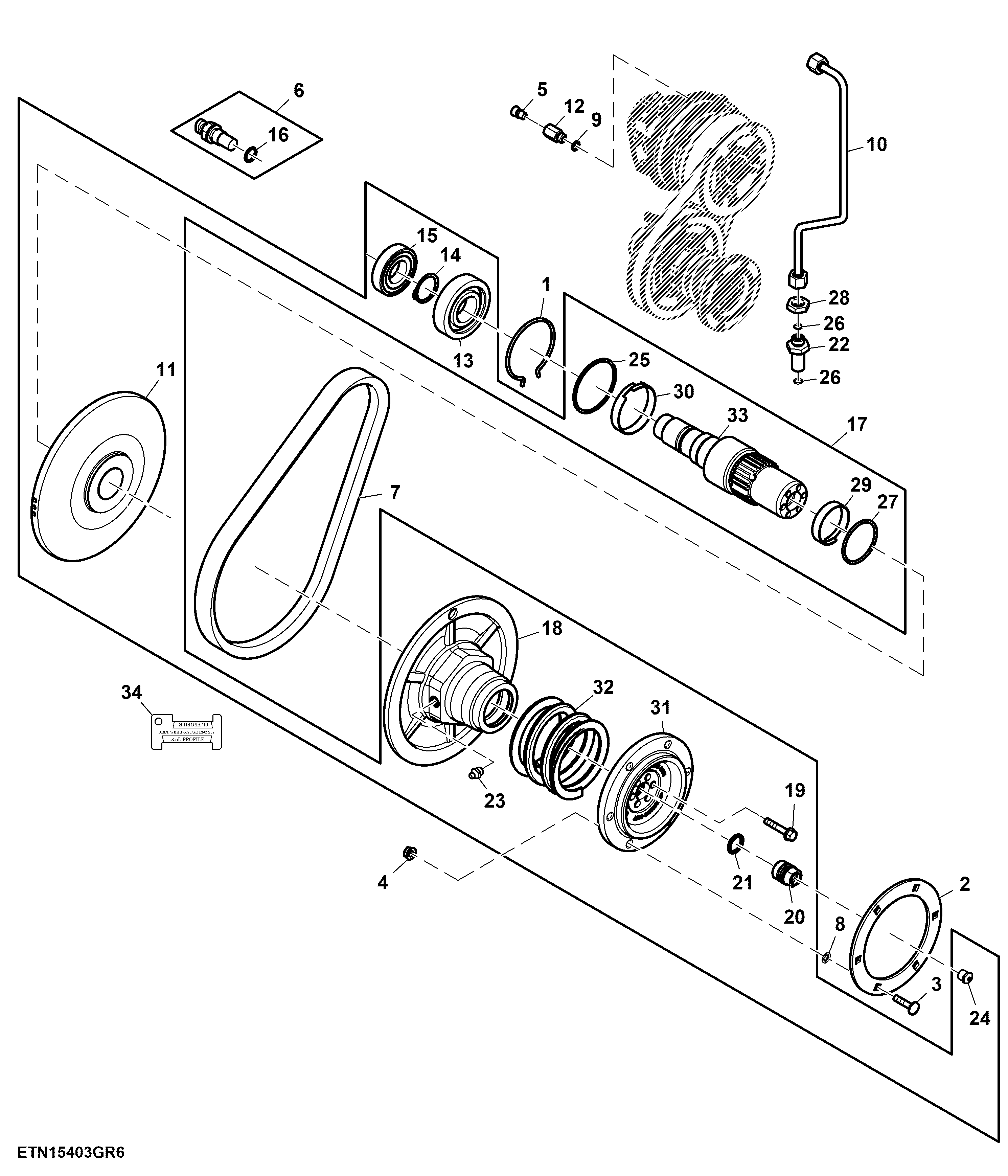 Fan Drive, Driven Assembly, Variable Speed, 9.0 L, T2 Engine