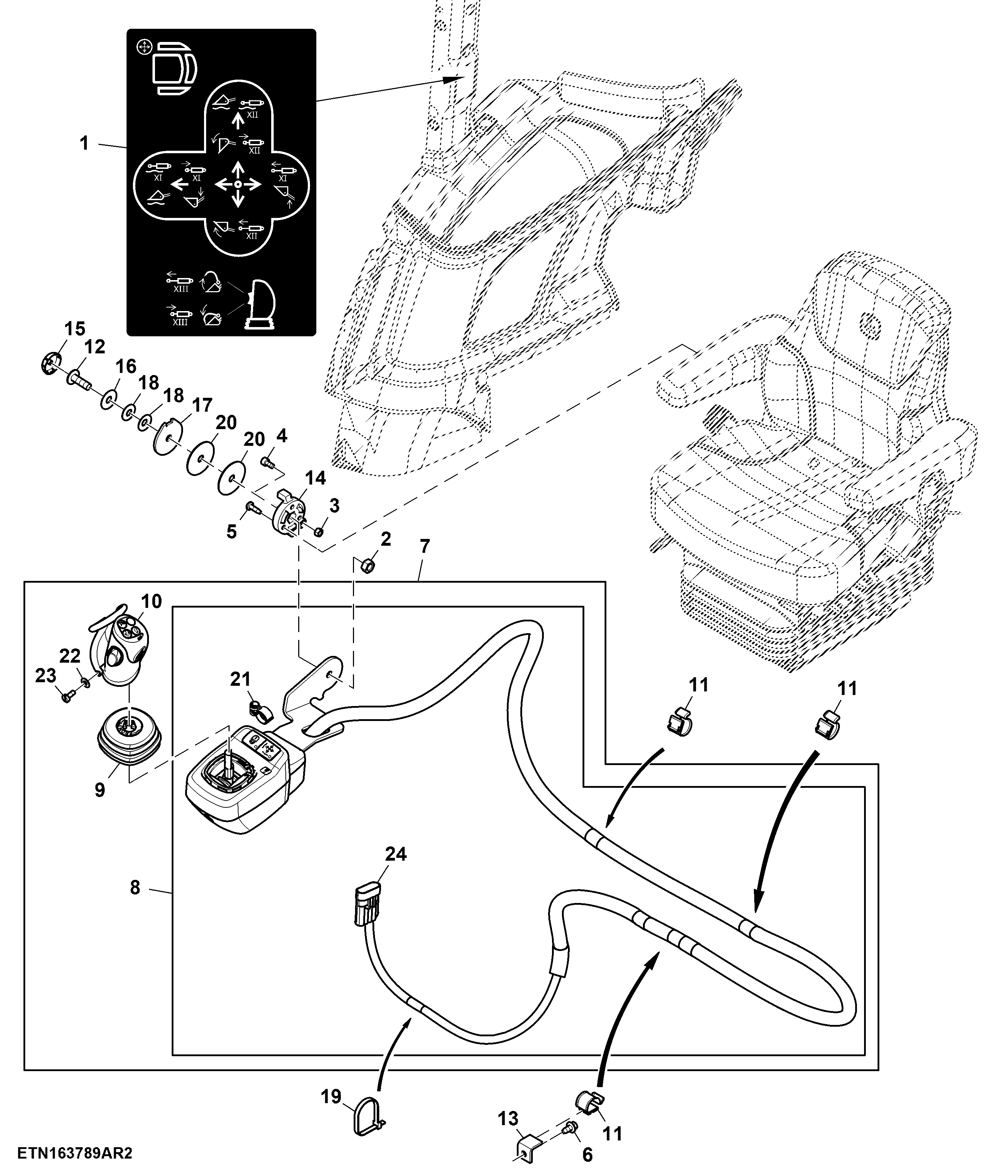 Electro-Hydraulic Mid SCV Lever, W/ Reverser