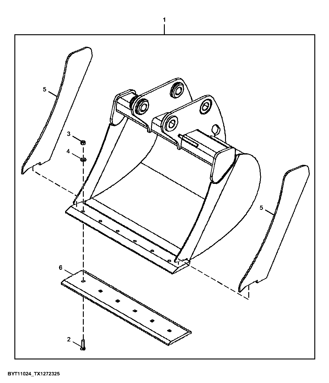 Ditching Bucket, 91.44 cm (36 in), 0.38 m³ (0.49 yd³)