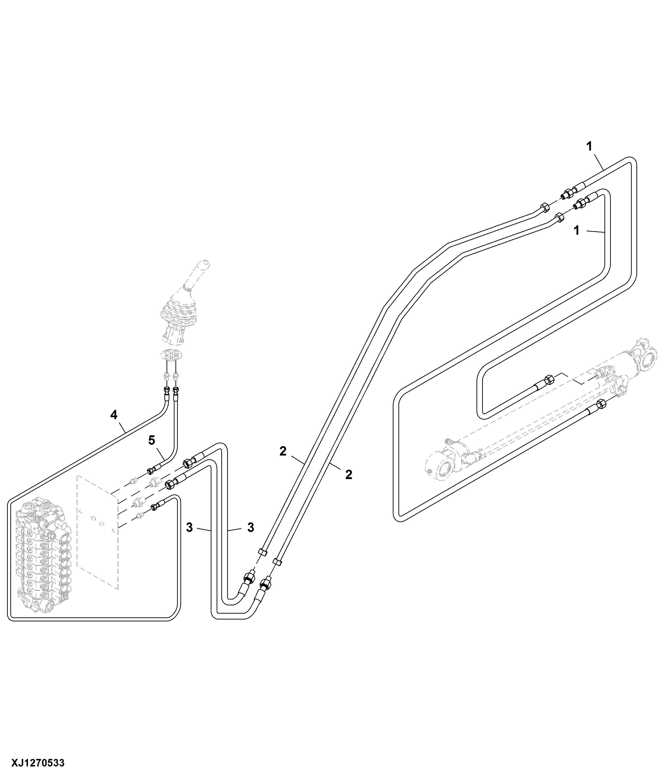 Dipper Arm Cylinder Plumbing