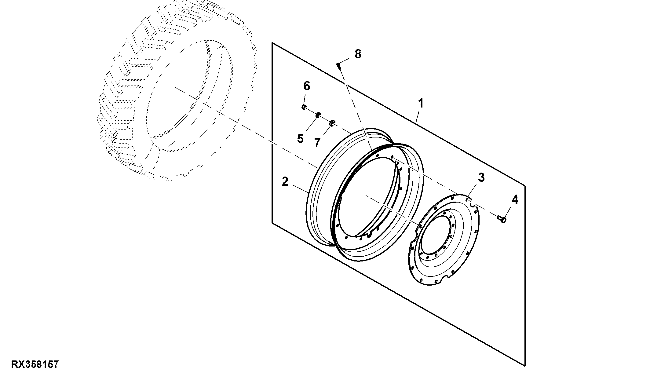 Front Wheels, 2 Position, Group 44 Tires, LH Illustrated