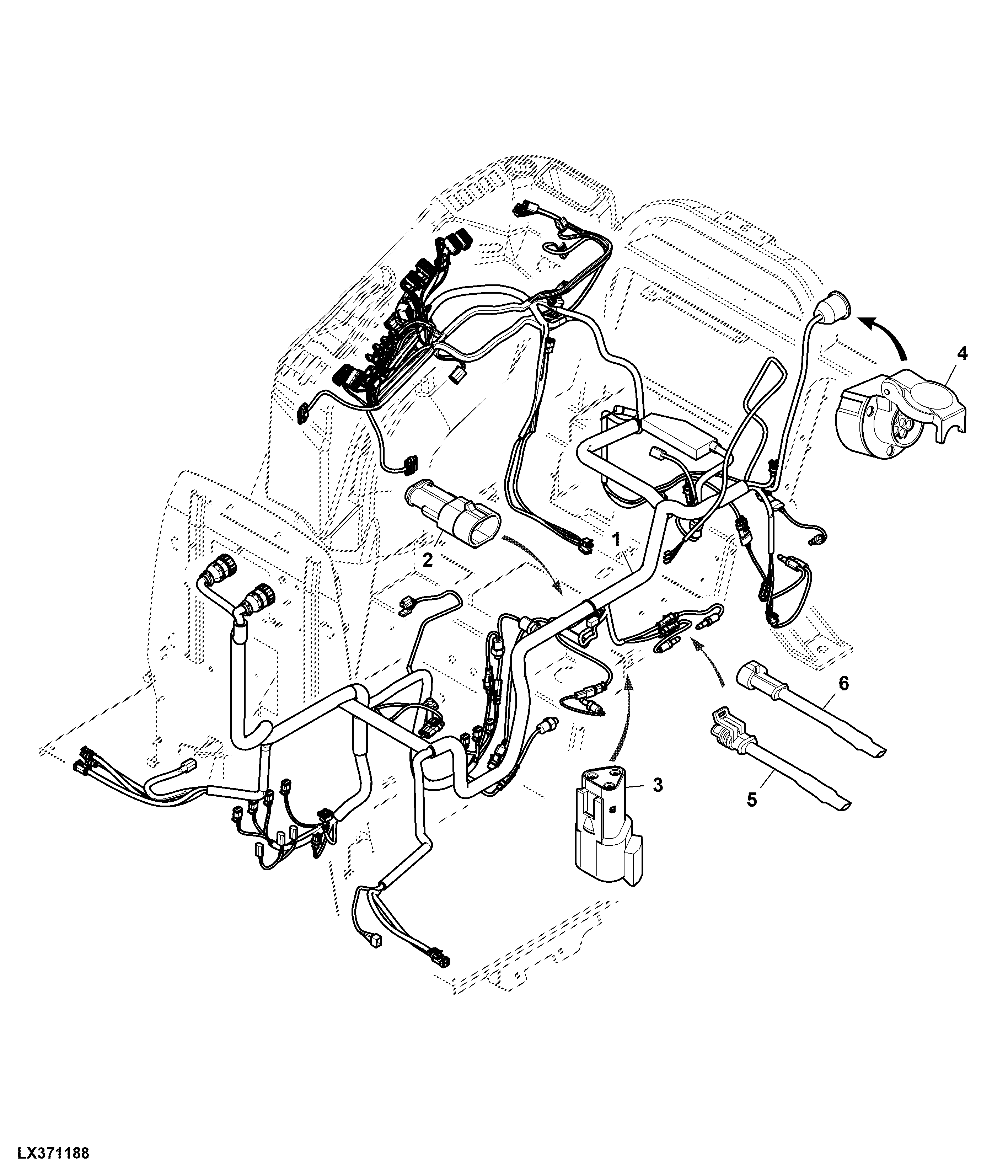Wiring Harness, Driveline Side, OOS (x09160 - )