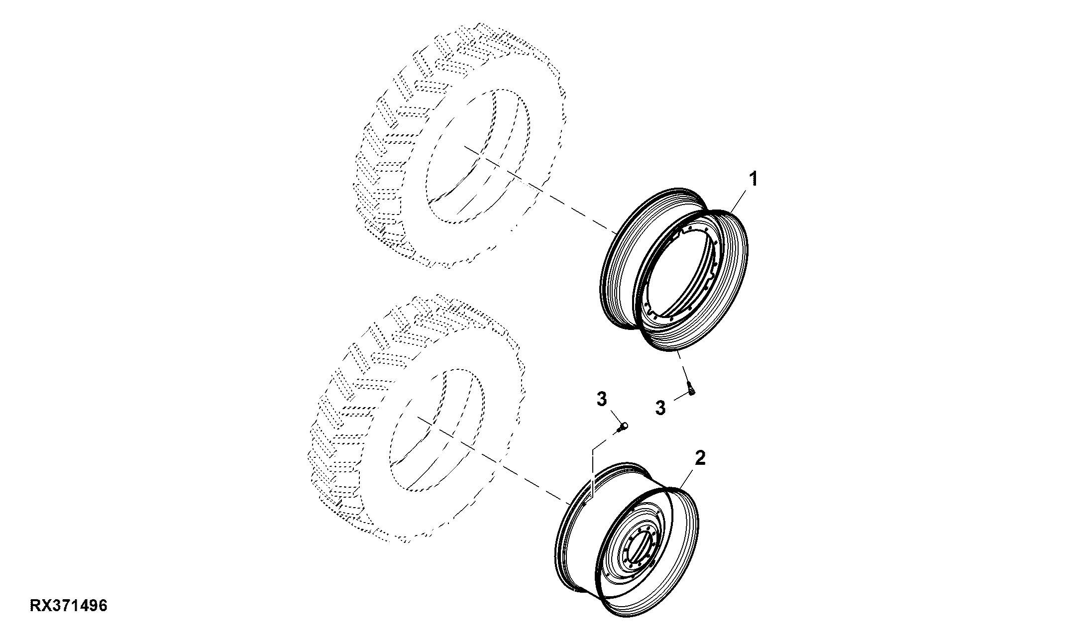 Rear Wheel, 2 Position, Group 47 Tires, LH Illustrated
