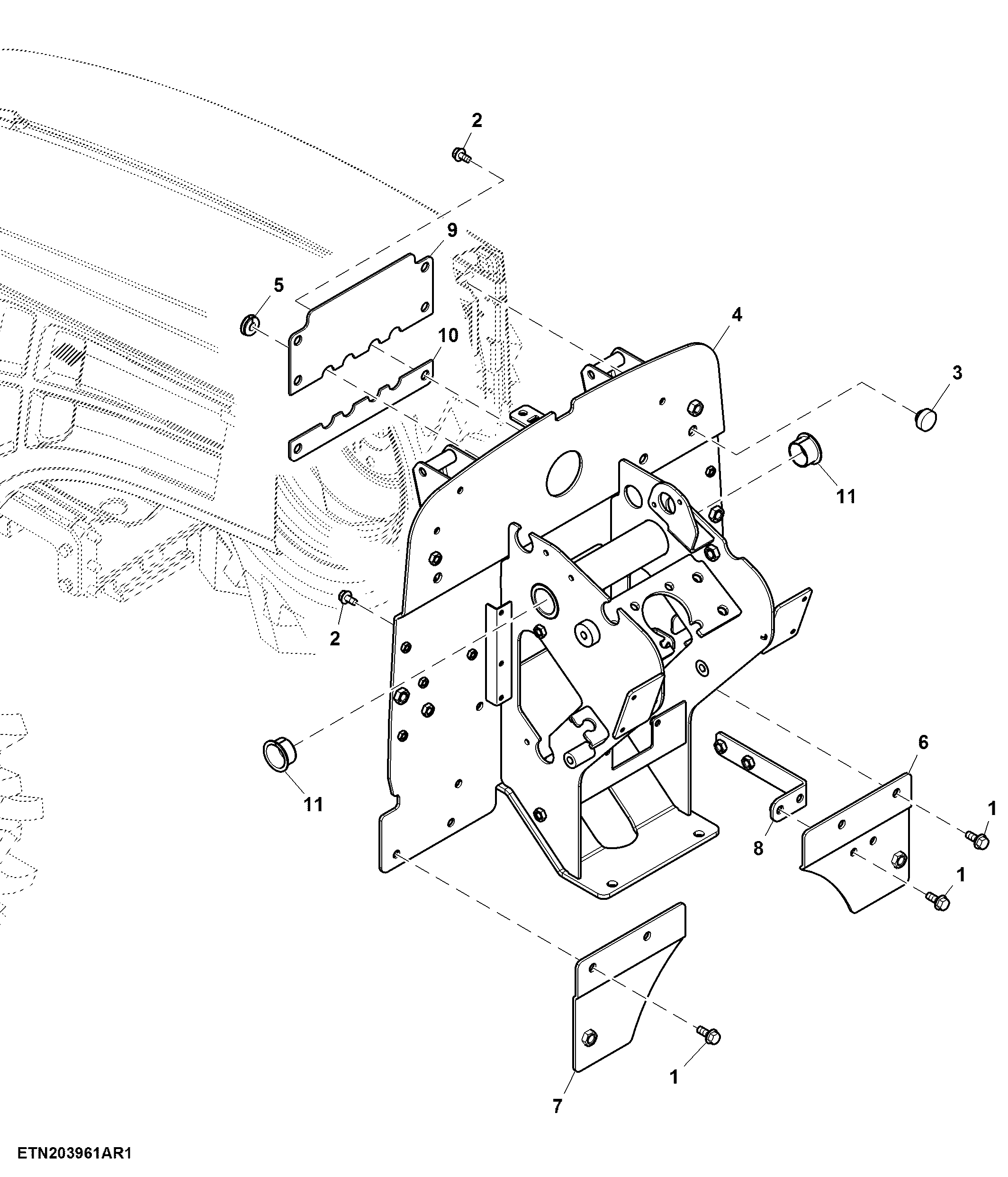 Front Control Support, 12X12 Transmission (619129 - )