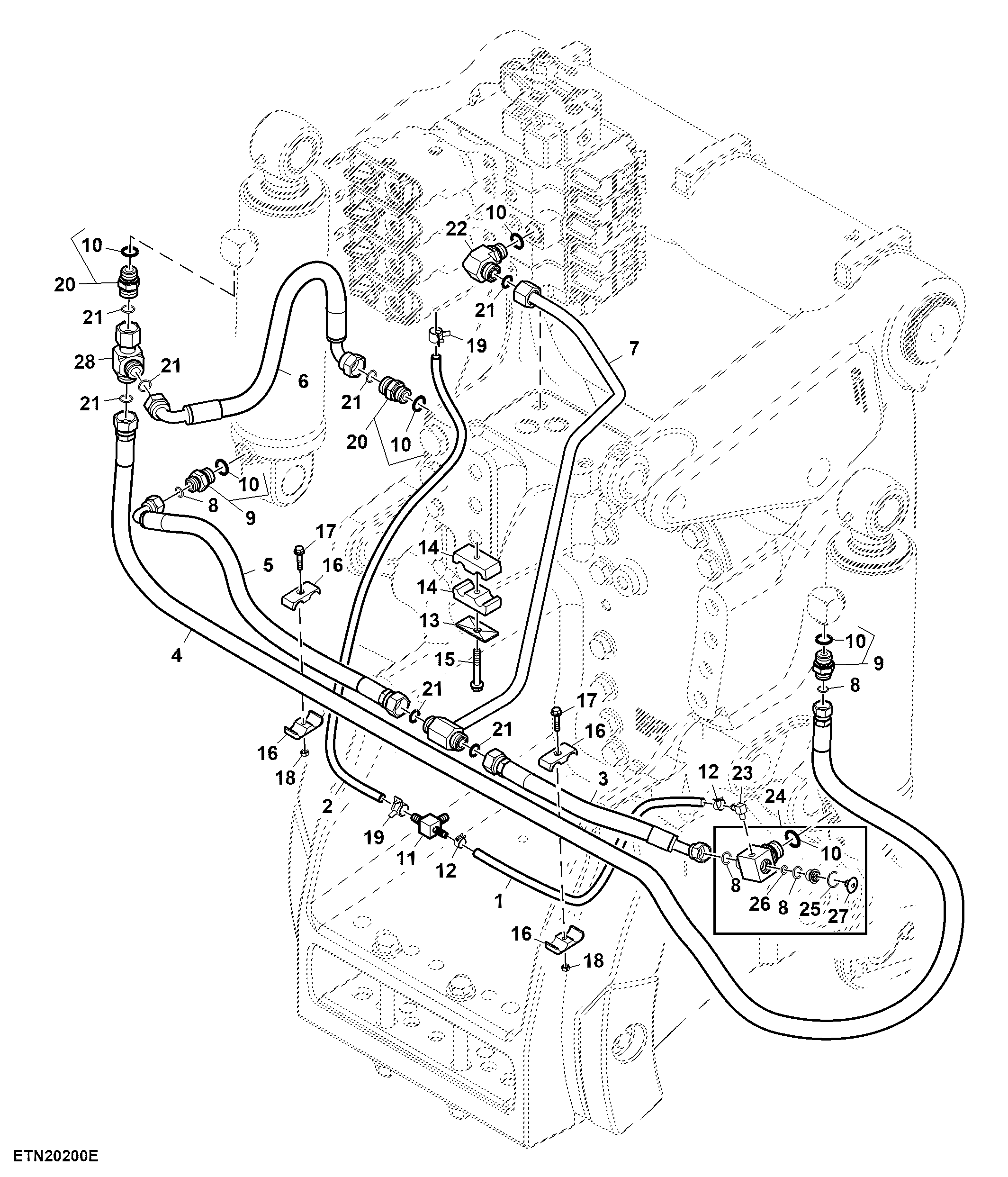 Hydraulic Lines, Rear Hitch, Double Reduction Axle