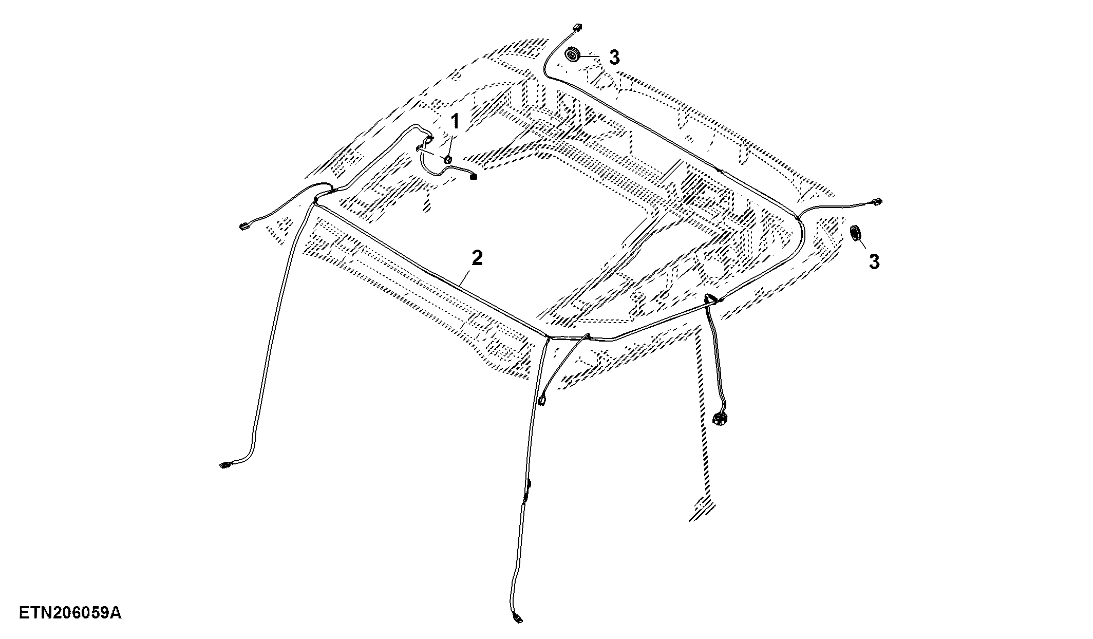 Roof Wiring Harness, W/ HVAC, PTE