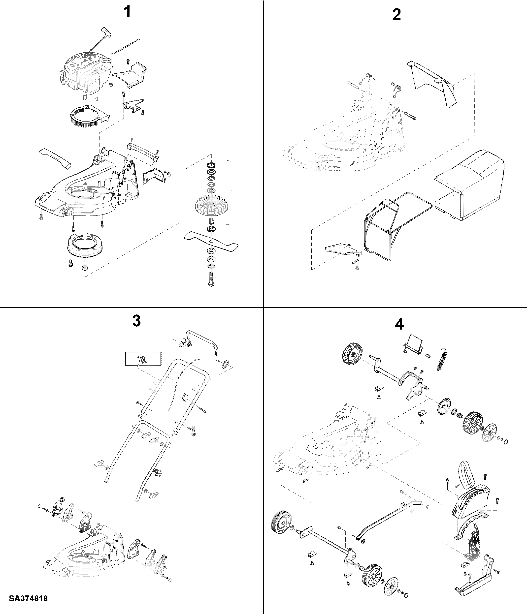 10 47 cm Walk-Behind Mower 4-cycle engine, R47 (SA206519)