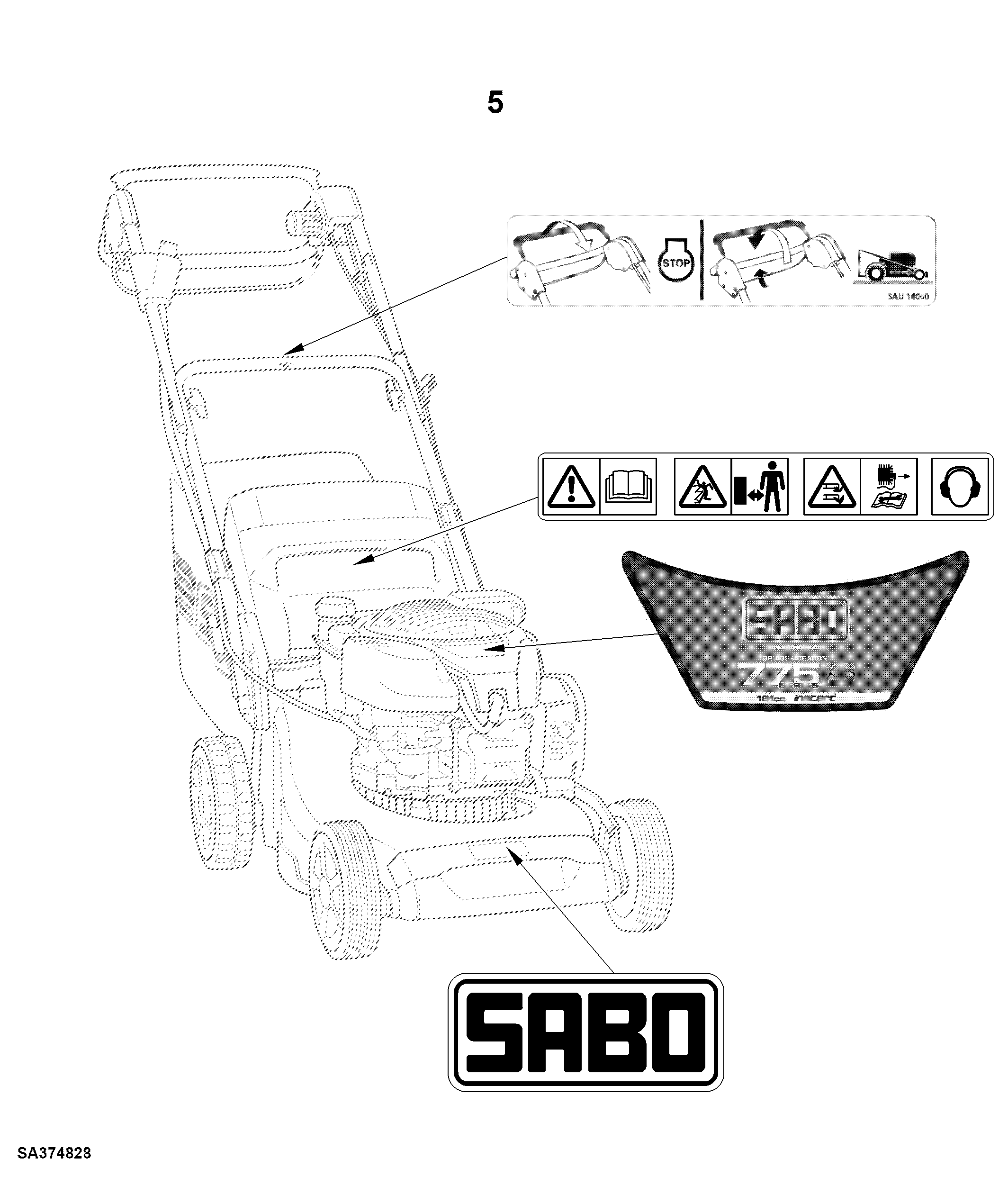 0 47 cm Walk Behind Mower 4 Cycle Engine, 47-VARIO E (SA1675)