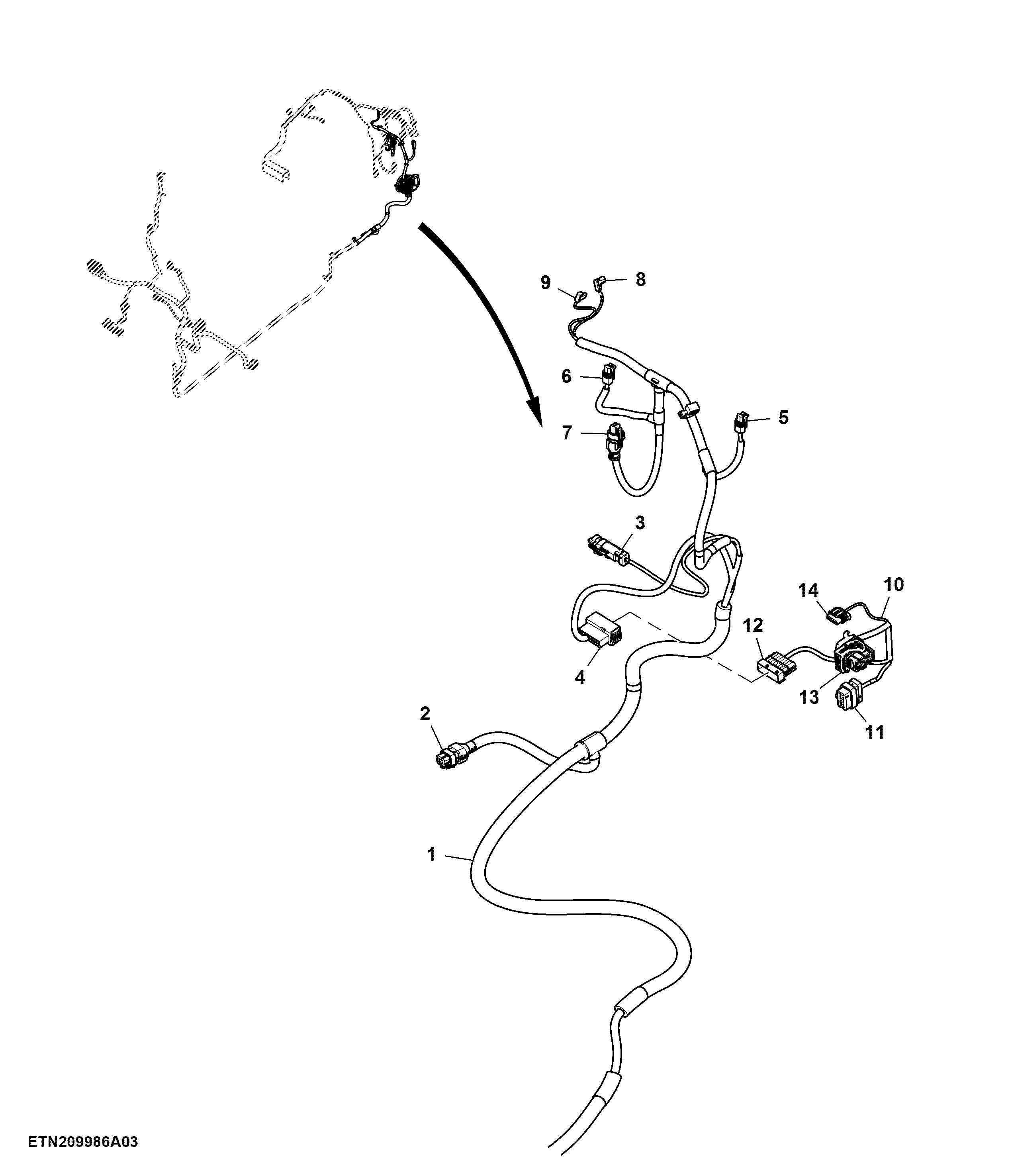 Wiring Harness, Front Chassis, W/ Front Controller, M50 (3/4)