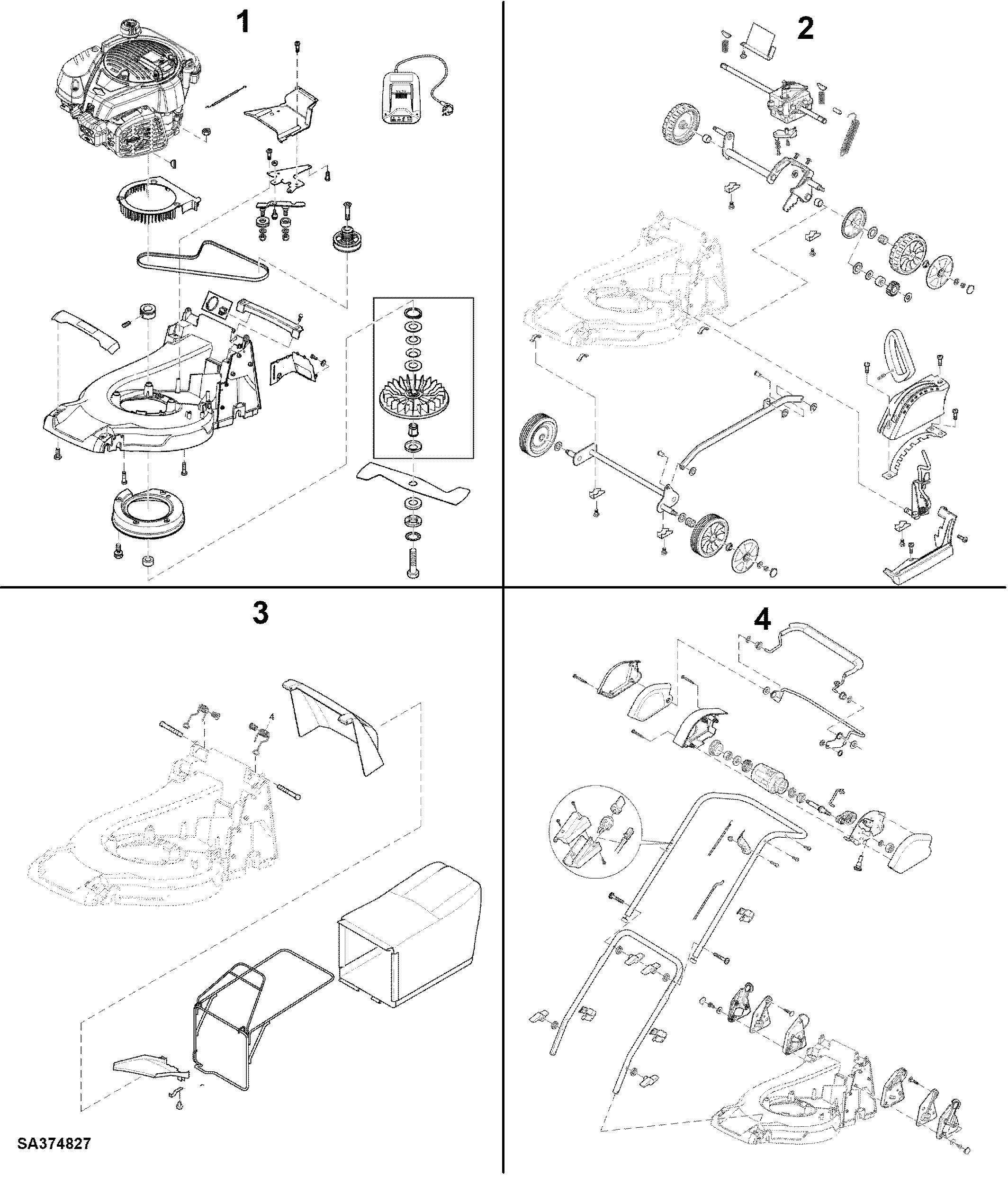 0 47 cm Walk Behind Mower 4 Cycle Engine, 47-VARIO E (SA1675)