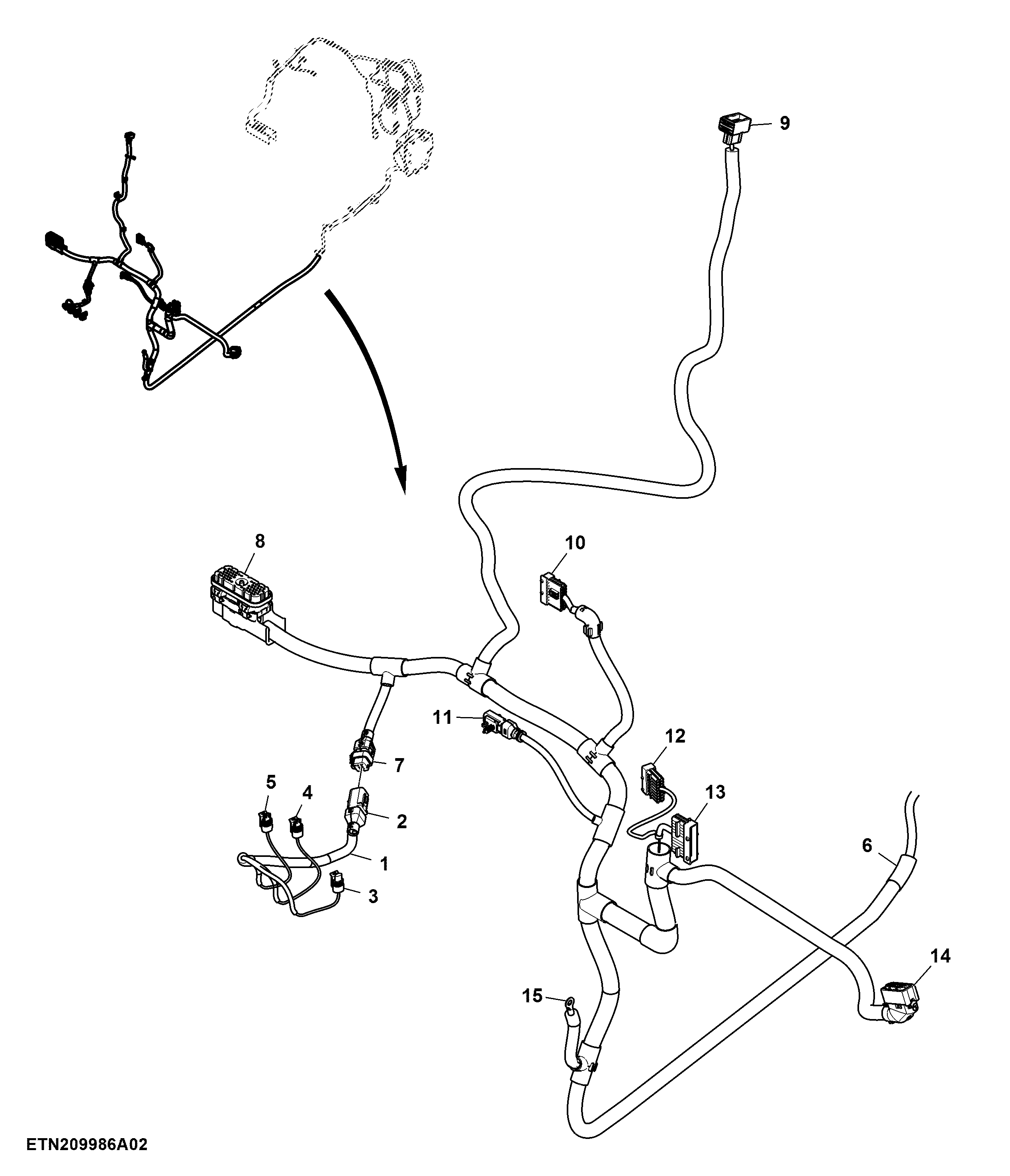 Wiring Harness, Front Chassis, W/ Front Controller, M50 (2/4)