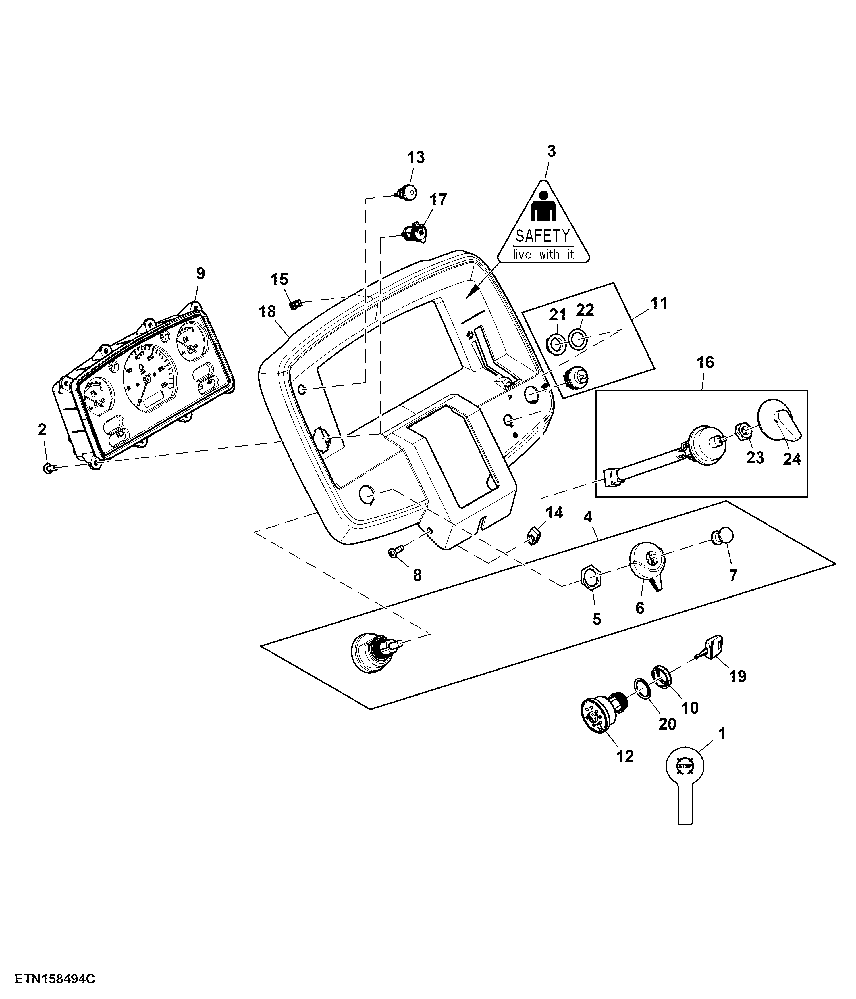 Instrument Cluster, Non Telematics, Premium, Rotary