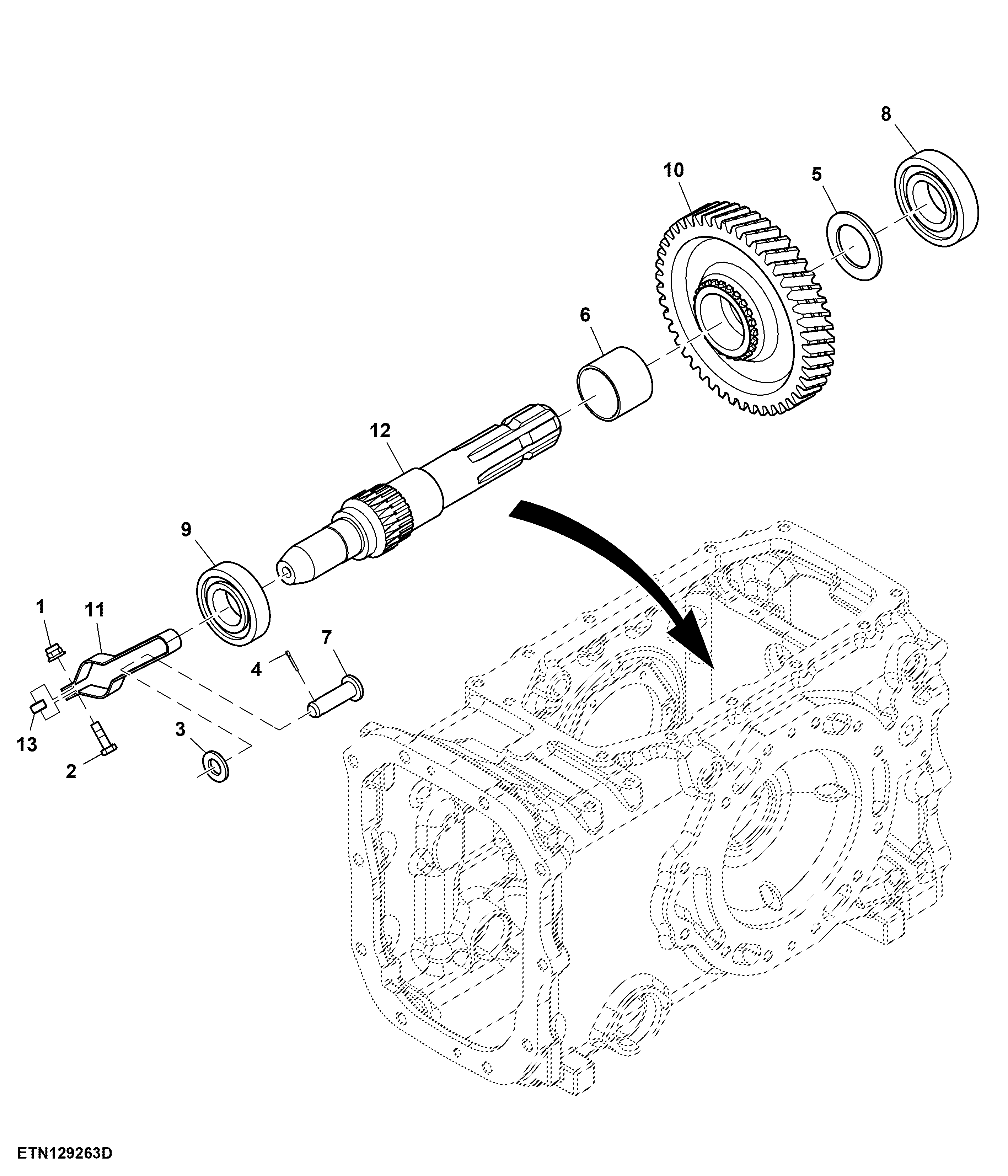 PTO Output Shaft, Single PTO, Single Clutch