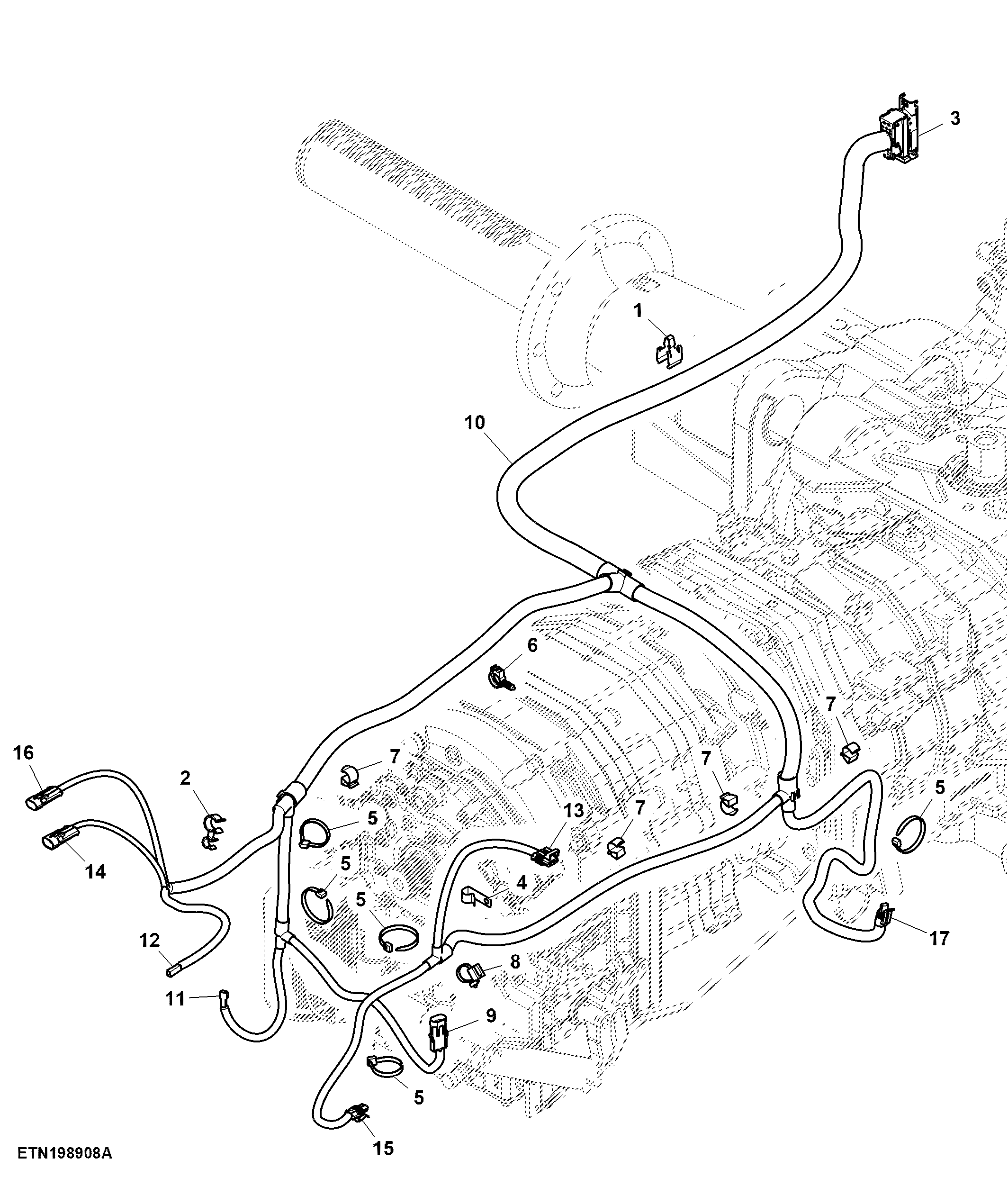 Transmission Wiring Harness, Front, PowrQuad™ (001249 - )