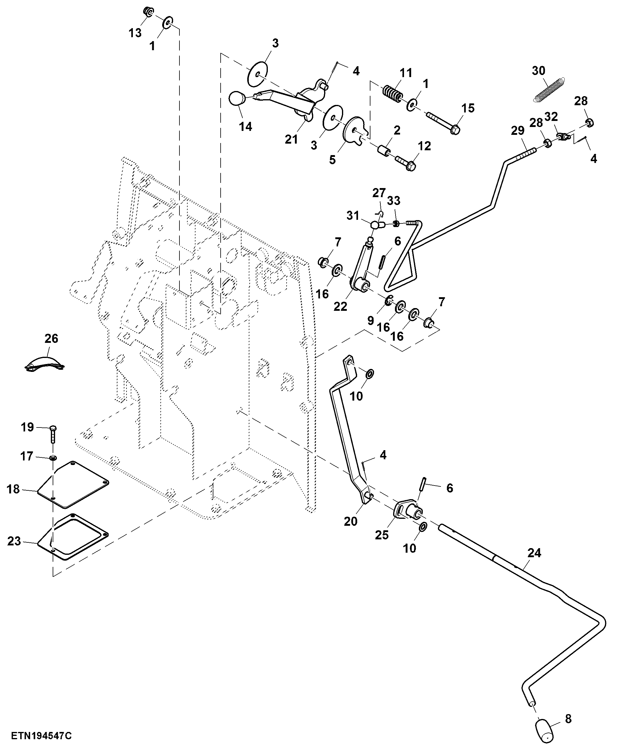 Hand and Foot Throttle Control, Mechanical, Cab