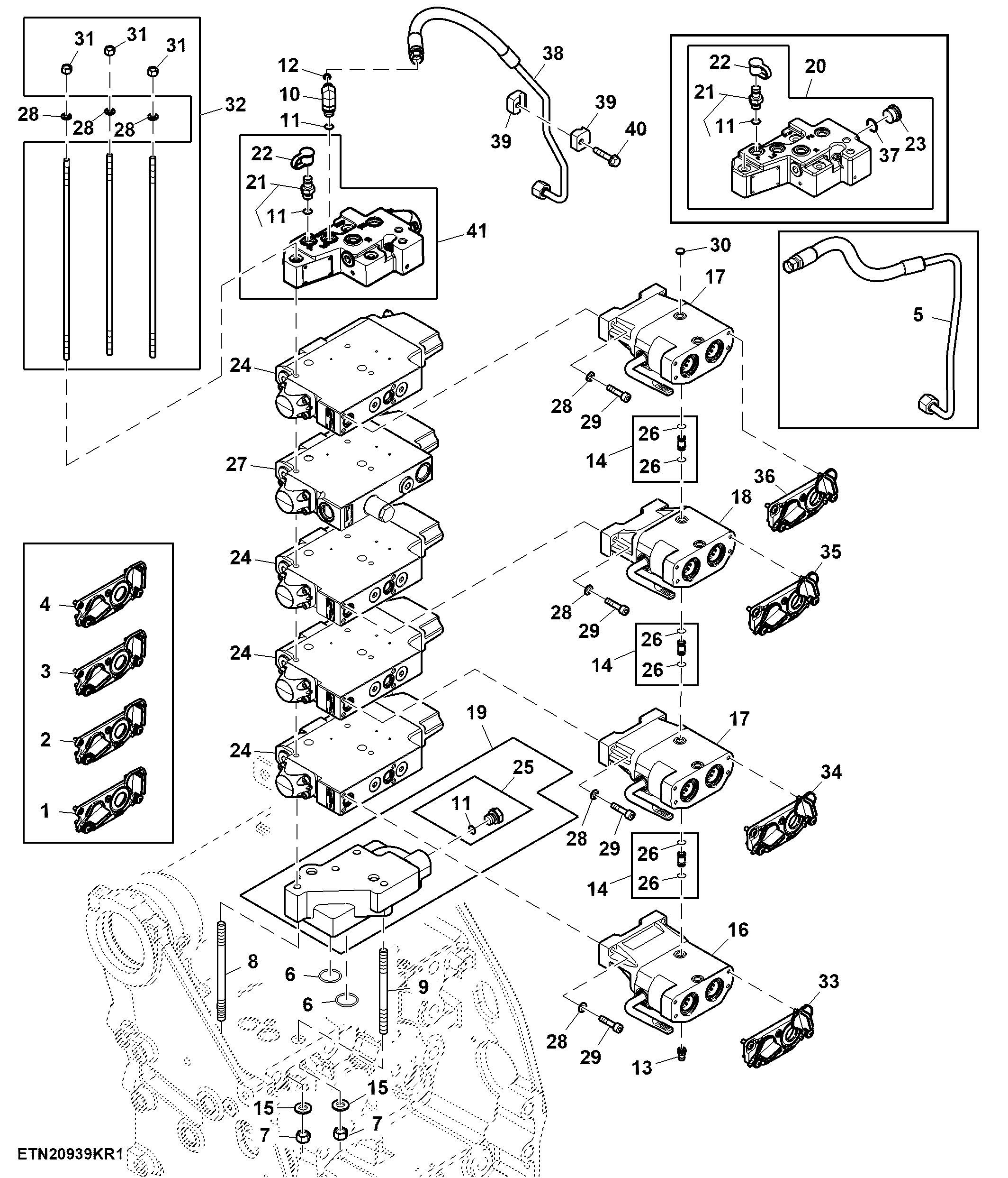Selective Control Valve, 4 Rear SCV, W/ Hitch ( - 058000)