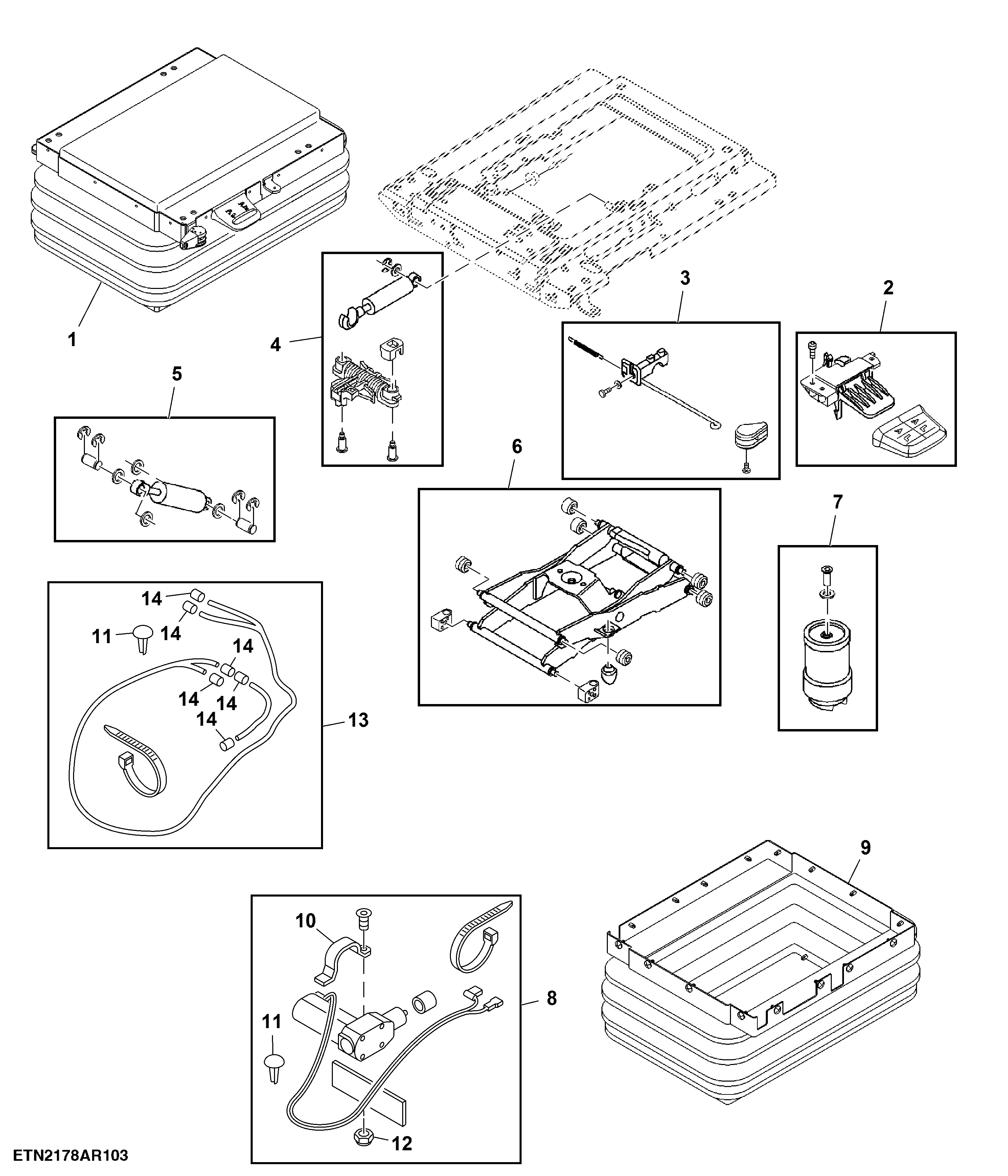 Operator's Seat, Air Suspension, Lower, Cab