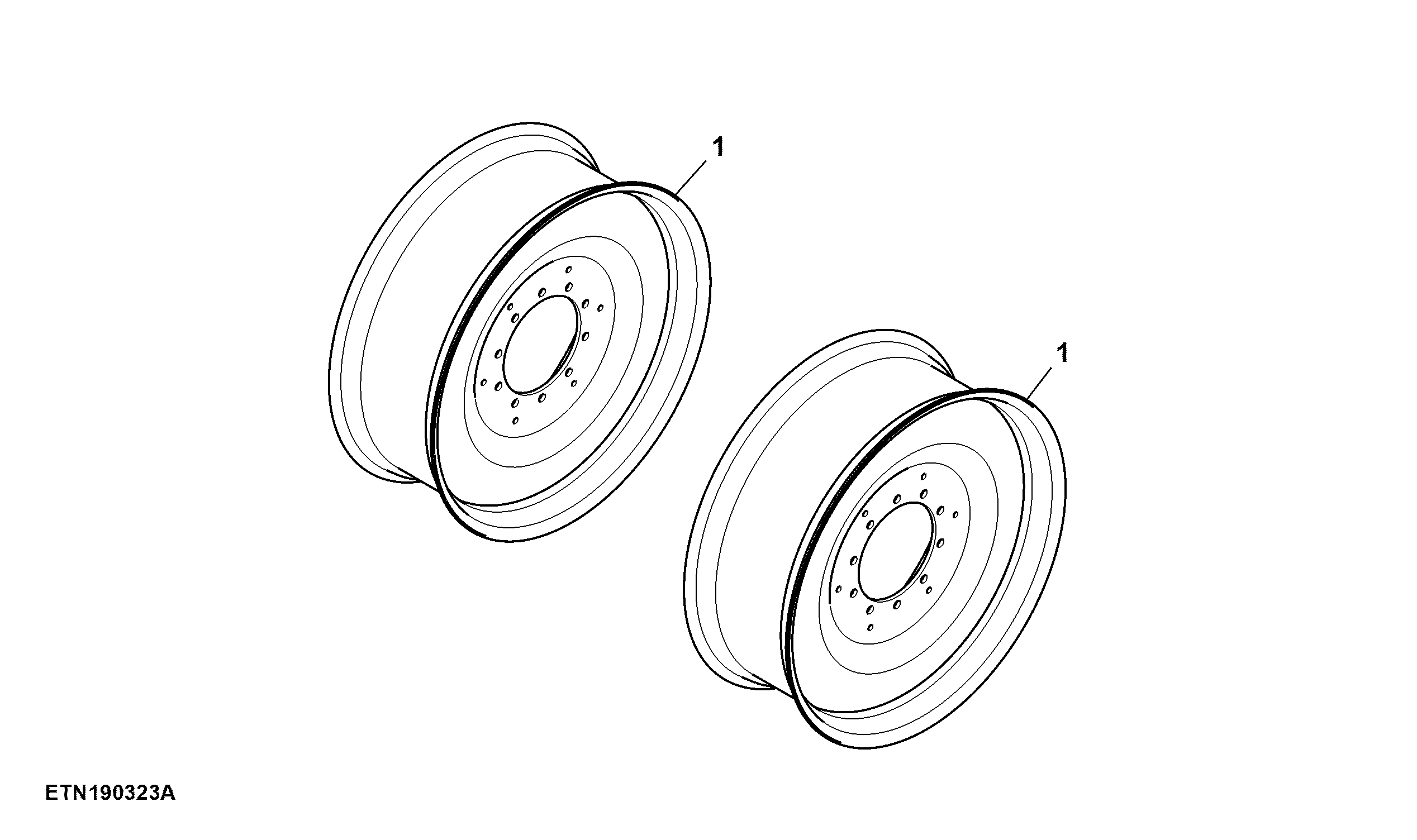 Rear Wheels, W14 X D38, Fixed