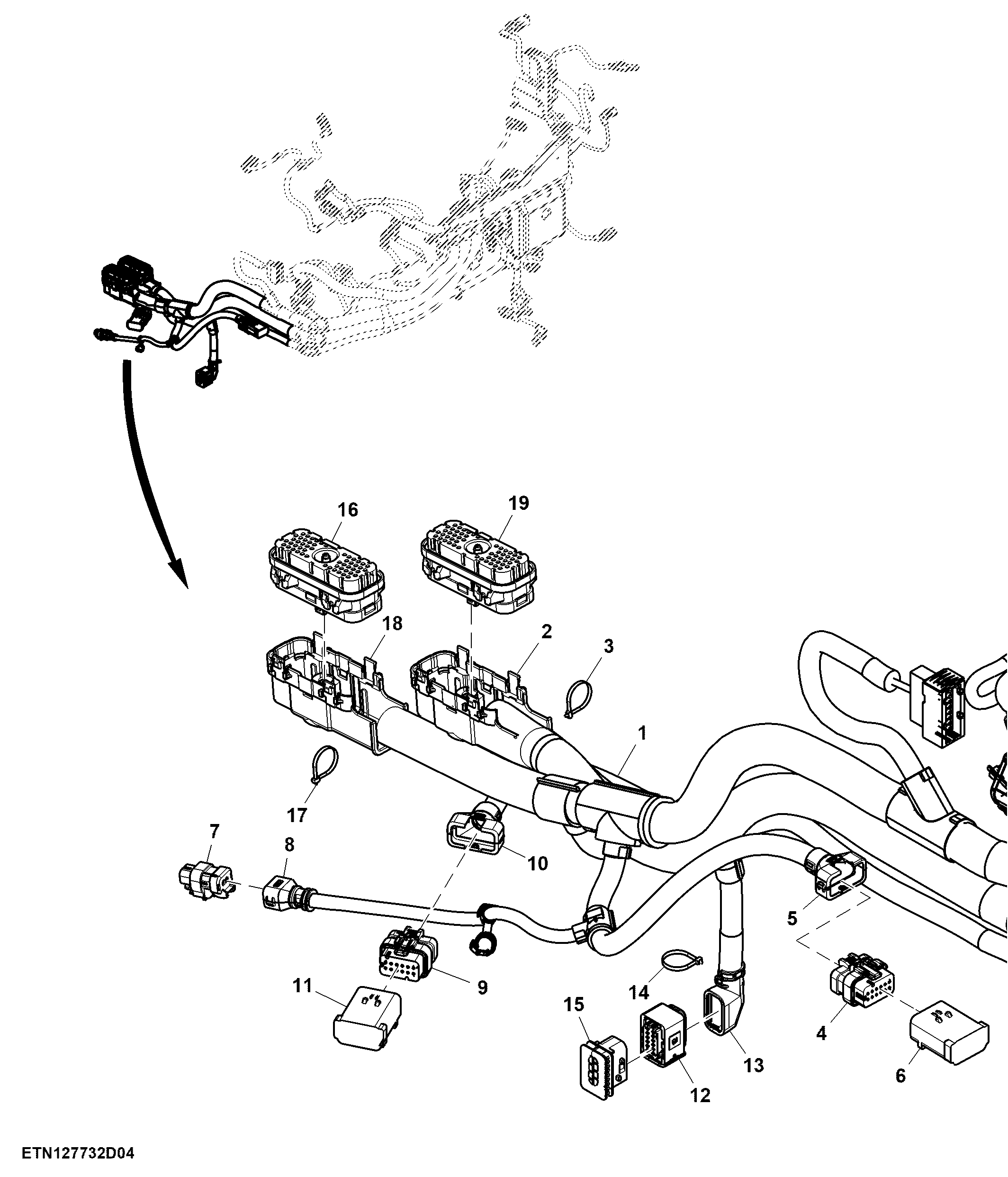 Wiring Harness, Engine (4/4) (673929 - 924525)