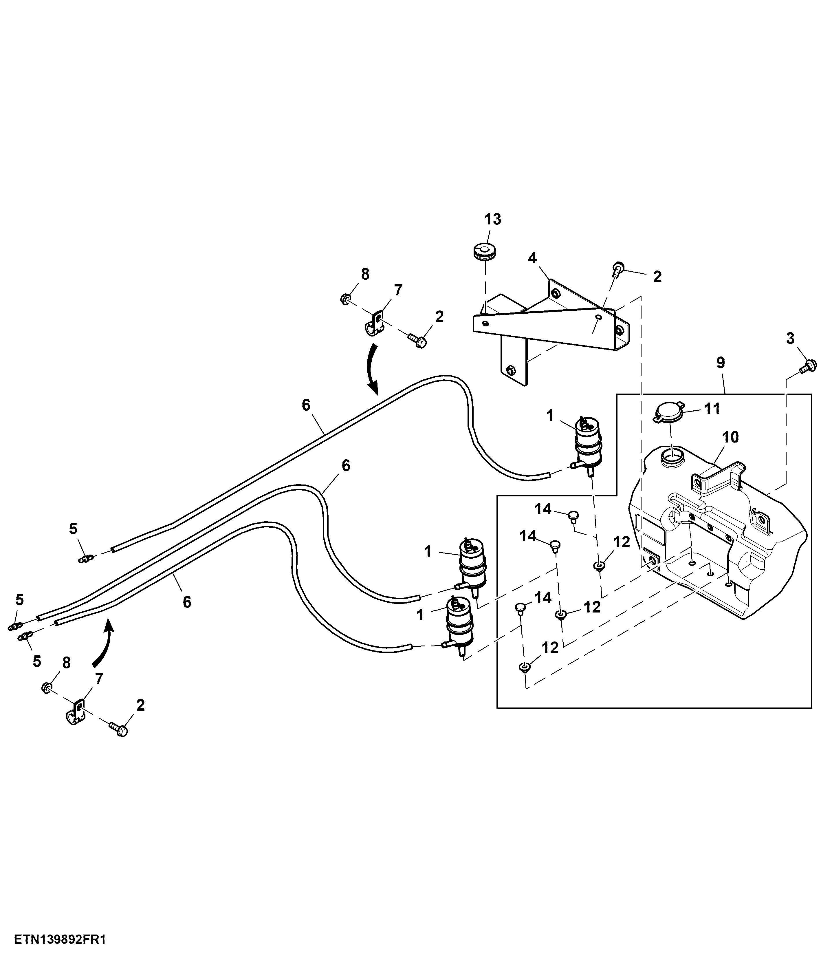 Reservoir, Windshield Washer, 3 Pumps ( - 801464)