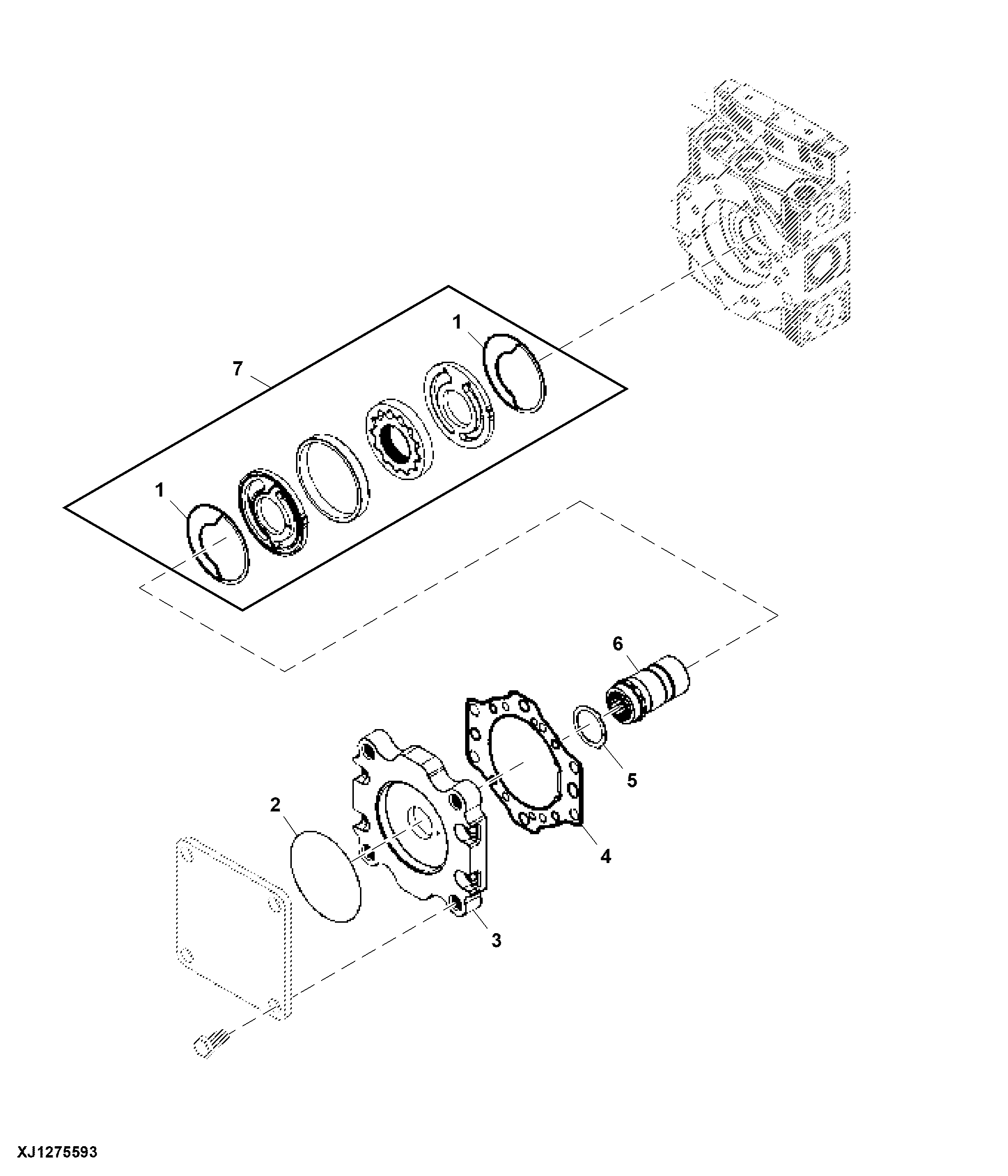 Hydrostatic Pump Charging System and Filtration Manifold, Front Pump