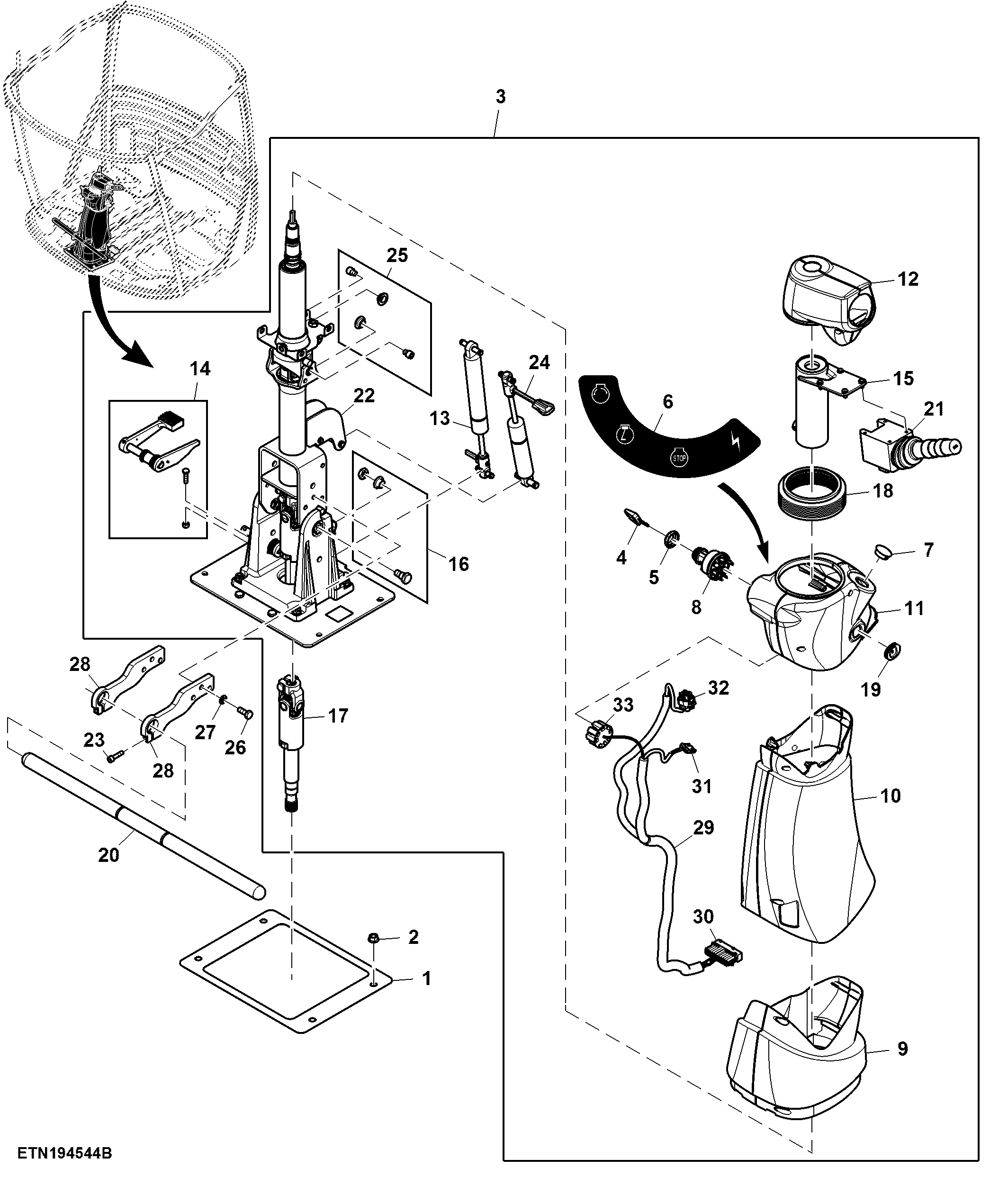 Steering Column, Dual Tilt, High SPEC Version (450617 - )