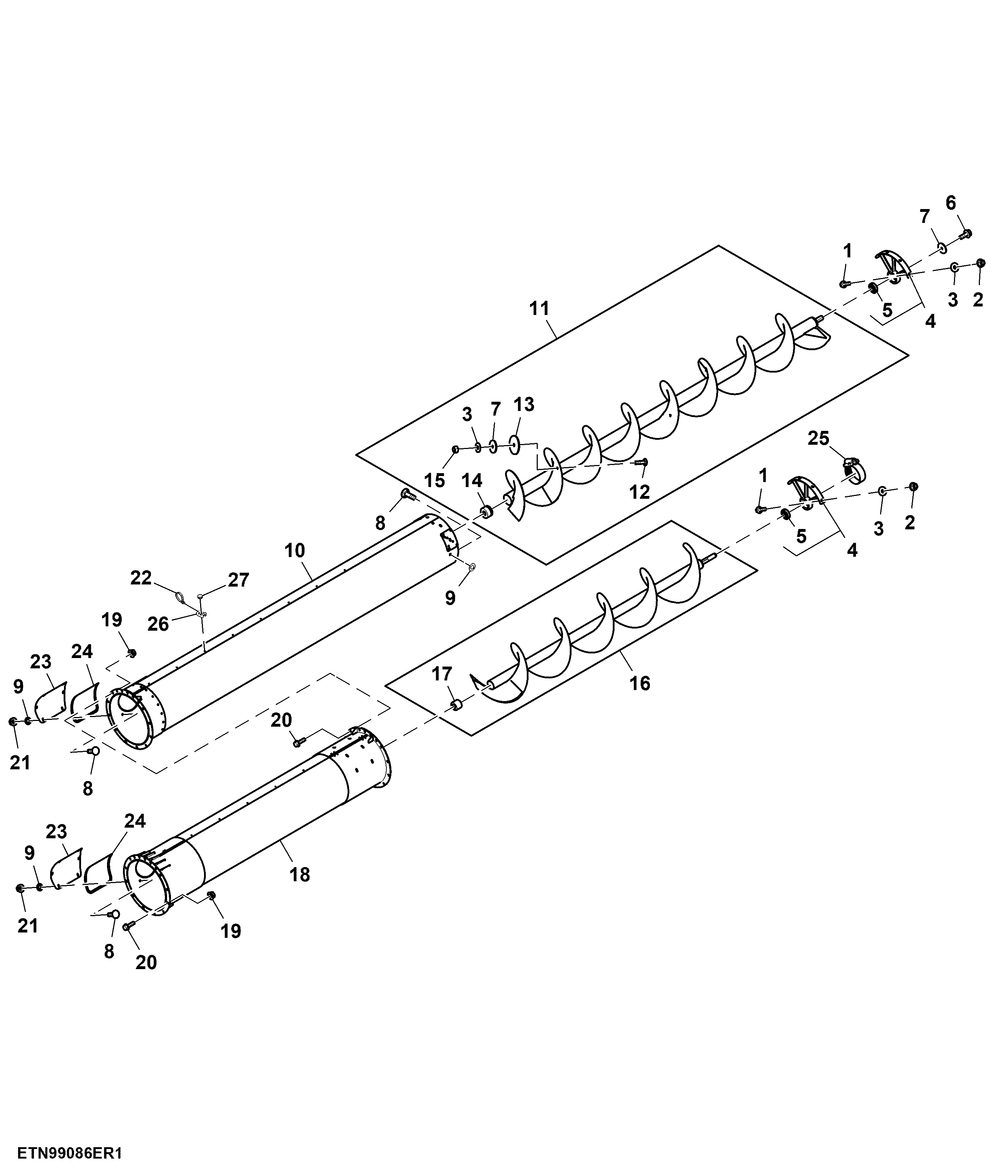 Outer Unloading Auger, 8.7 m (28.5 ft) (775001 - )
