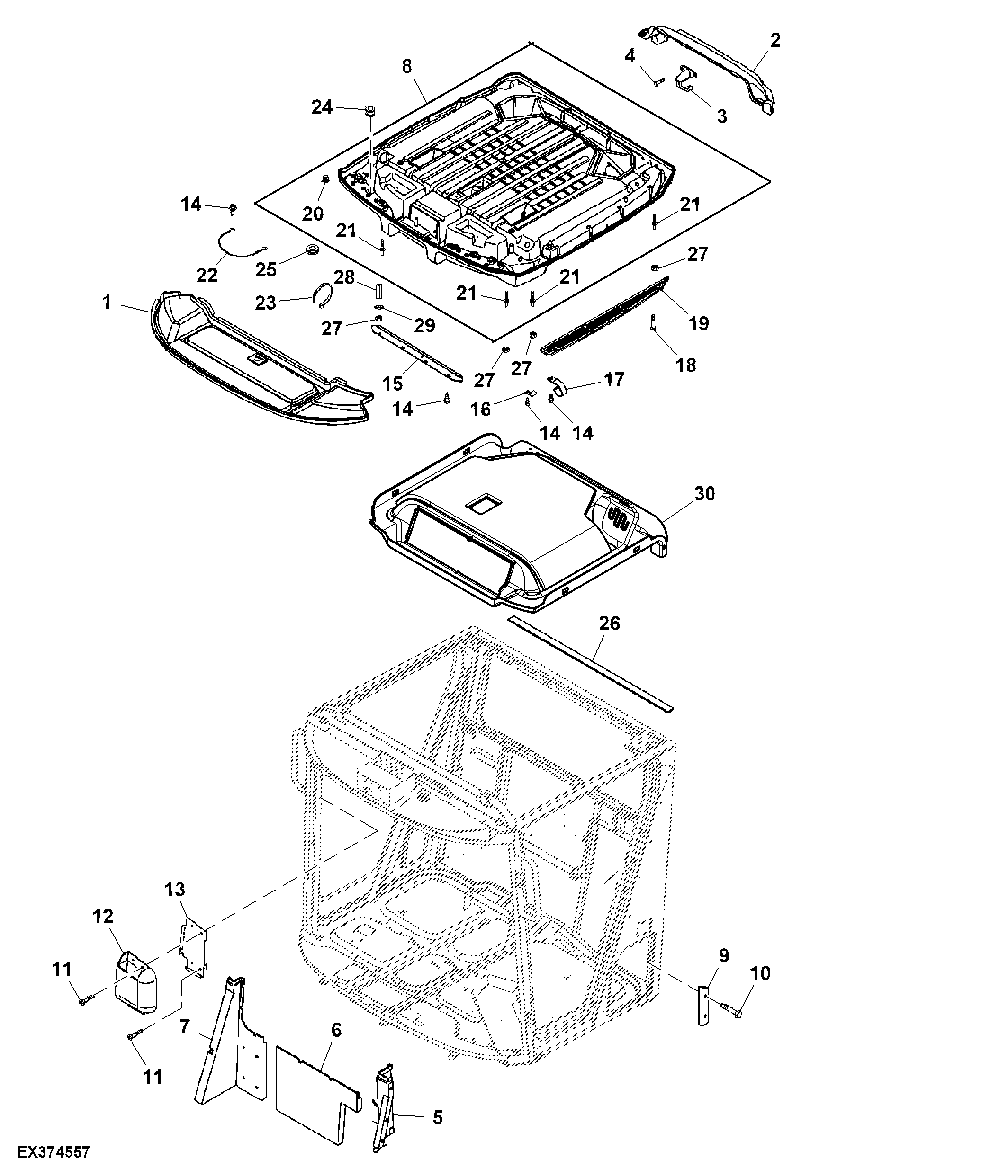 Interior Cab Roof And Trim Panels (320001 - )