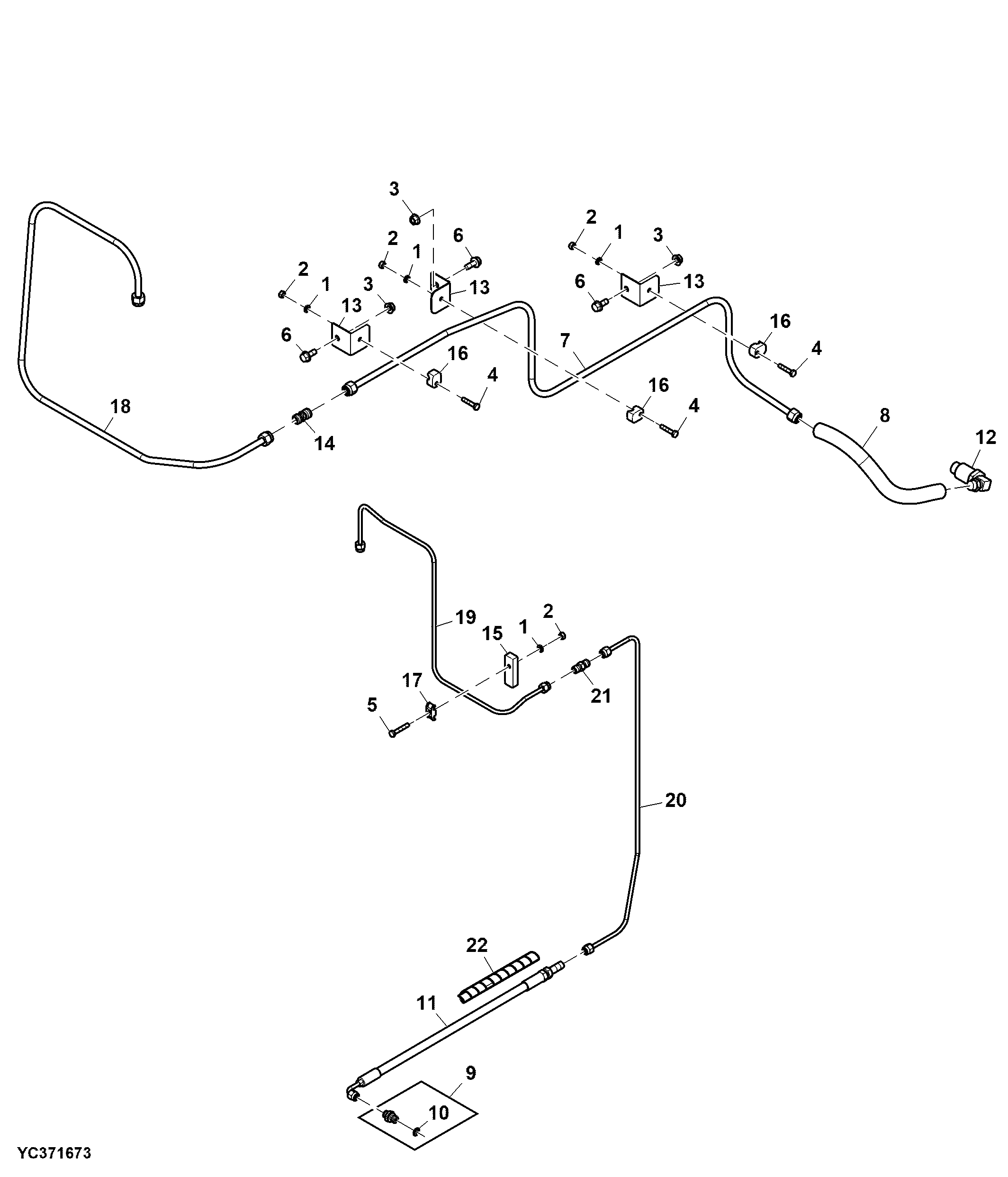 Hydraulic Lines, Threshing Frame (030166 - )